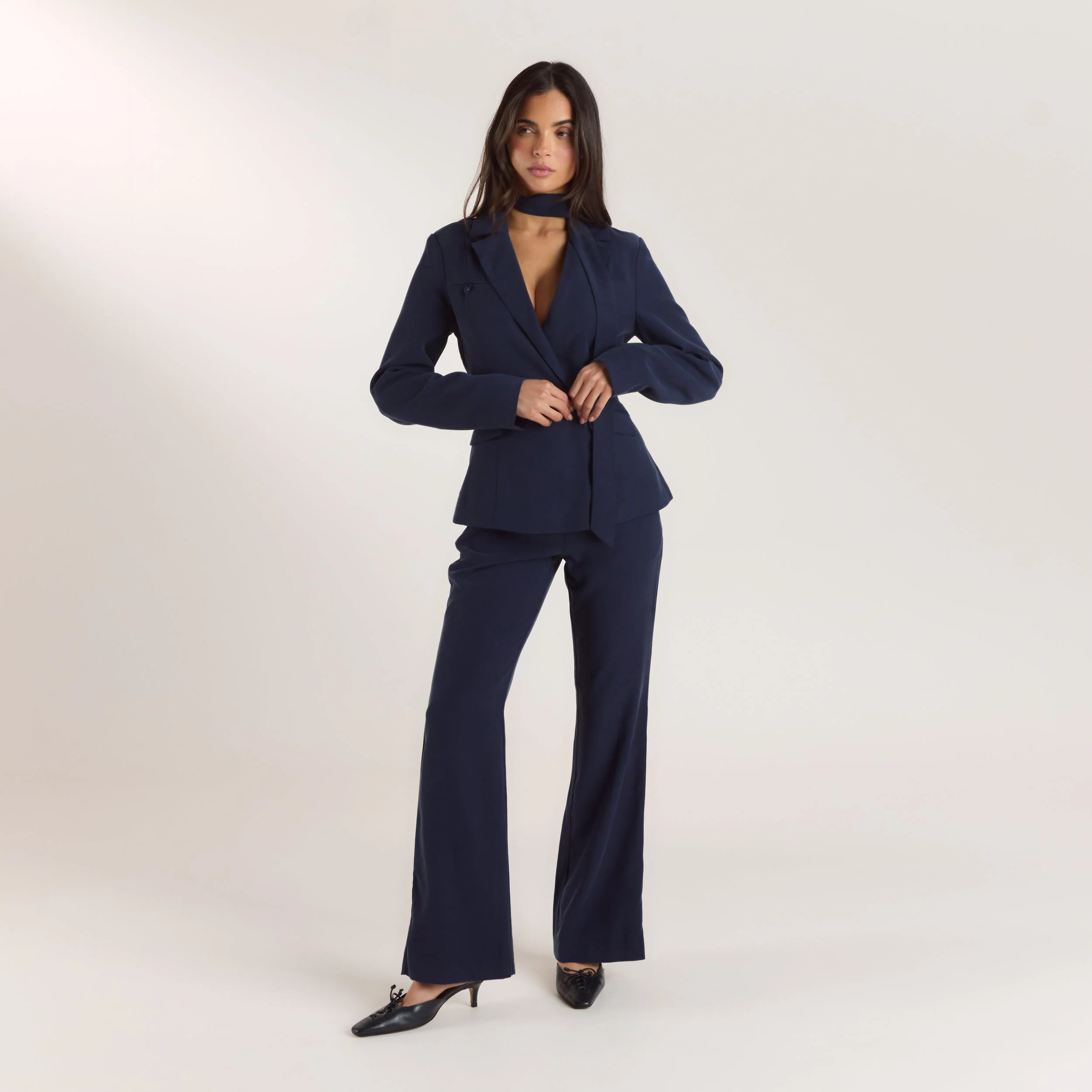 90s Straight-Leg Trousers - Navy - Image 3
