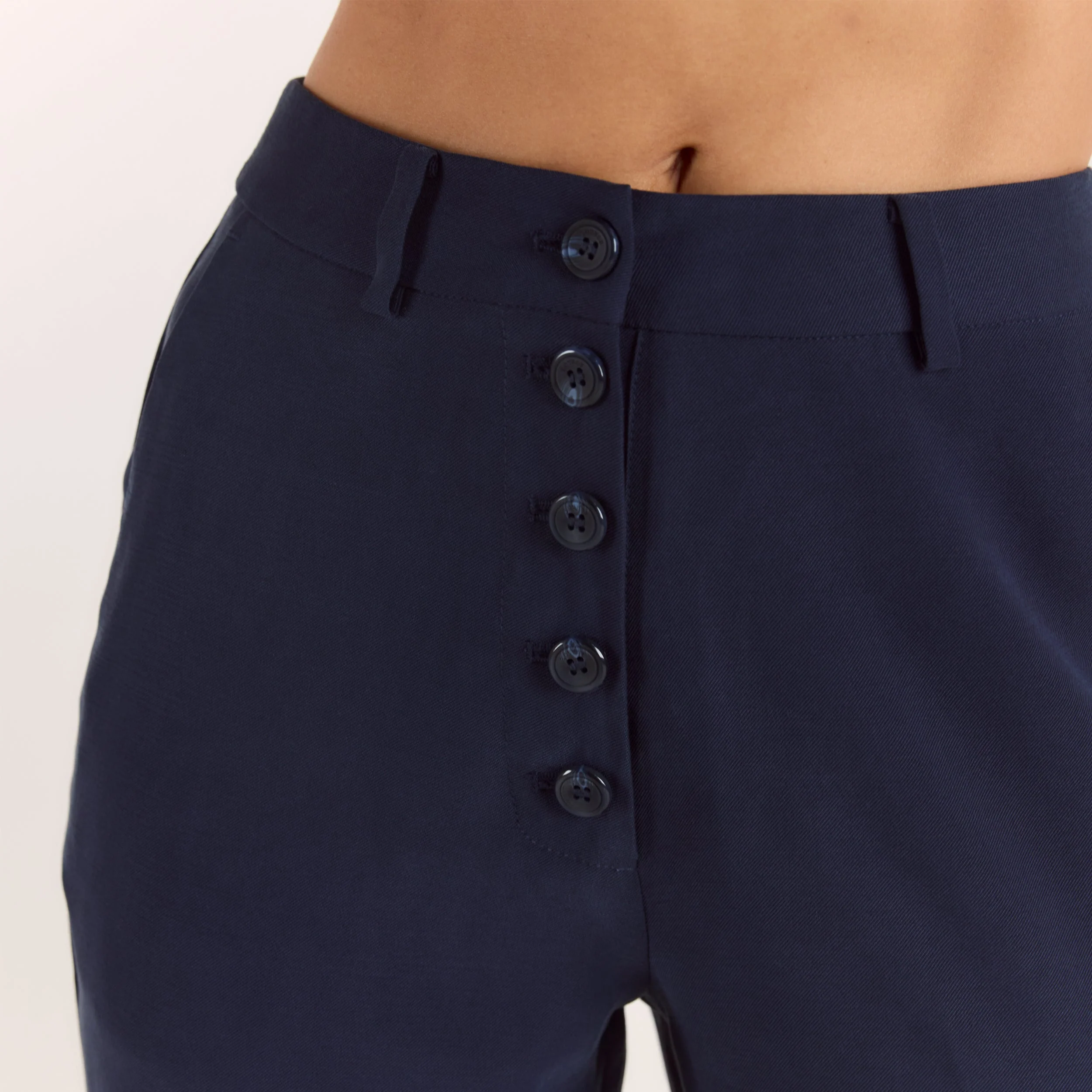 90s Straight-Leg Trousers - Navy - Image 4