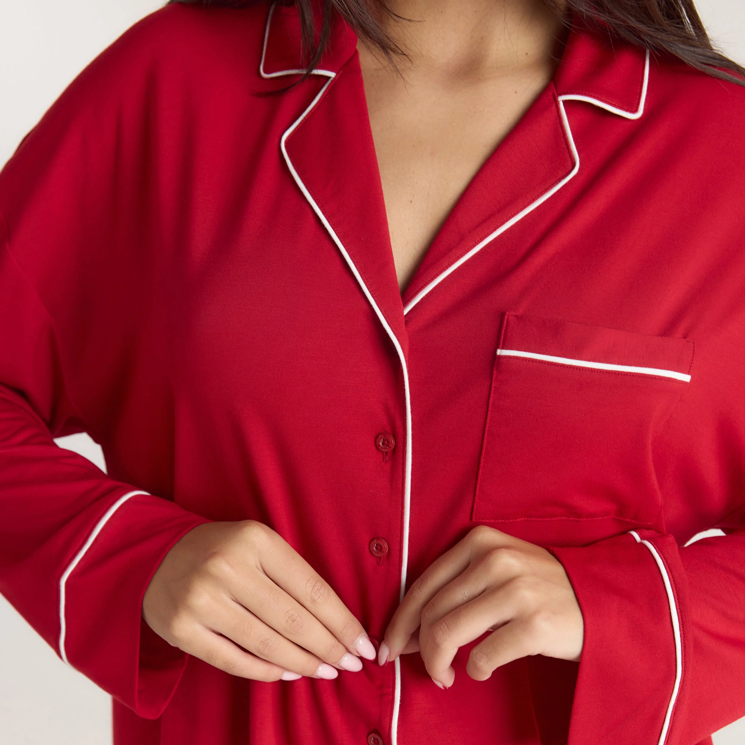 Alpine Dreams Pyjama Shirt - Red - Image 4