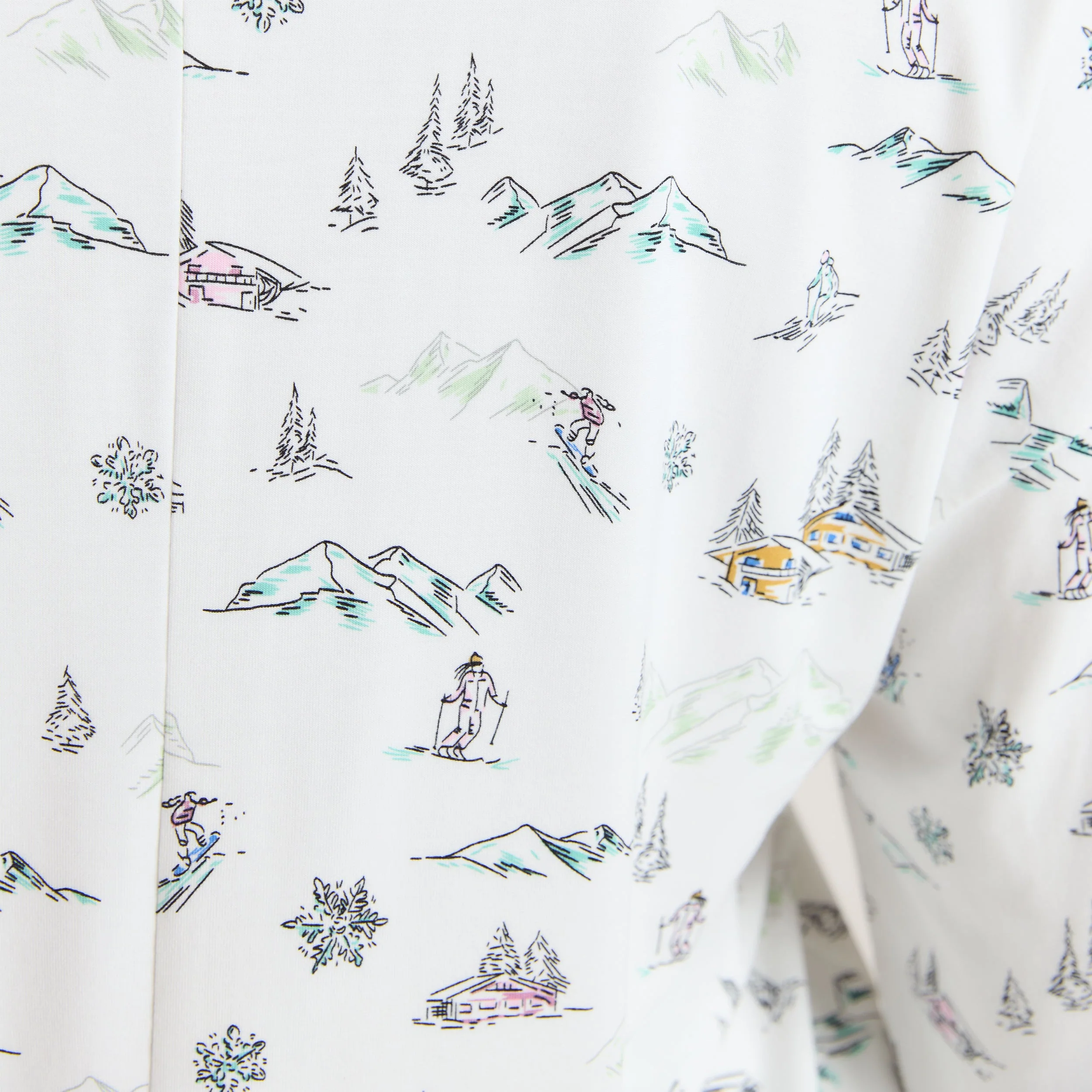 Alpine Dreams Pyjama Shirt - Ski Print - Image 6