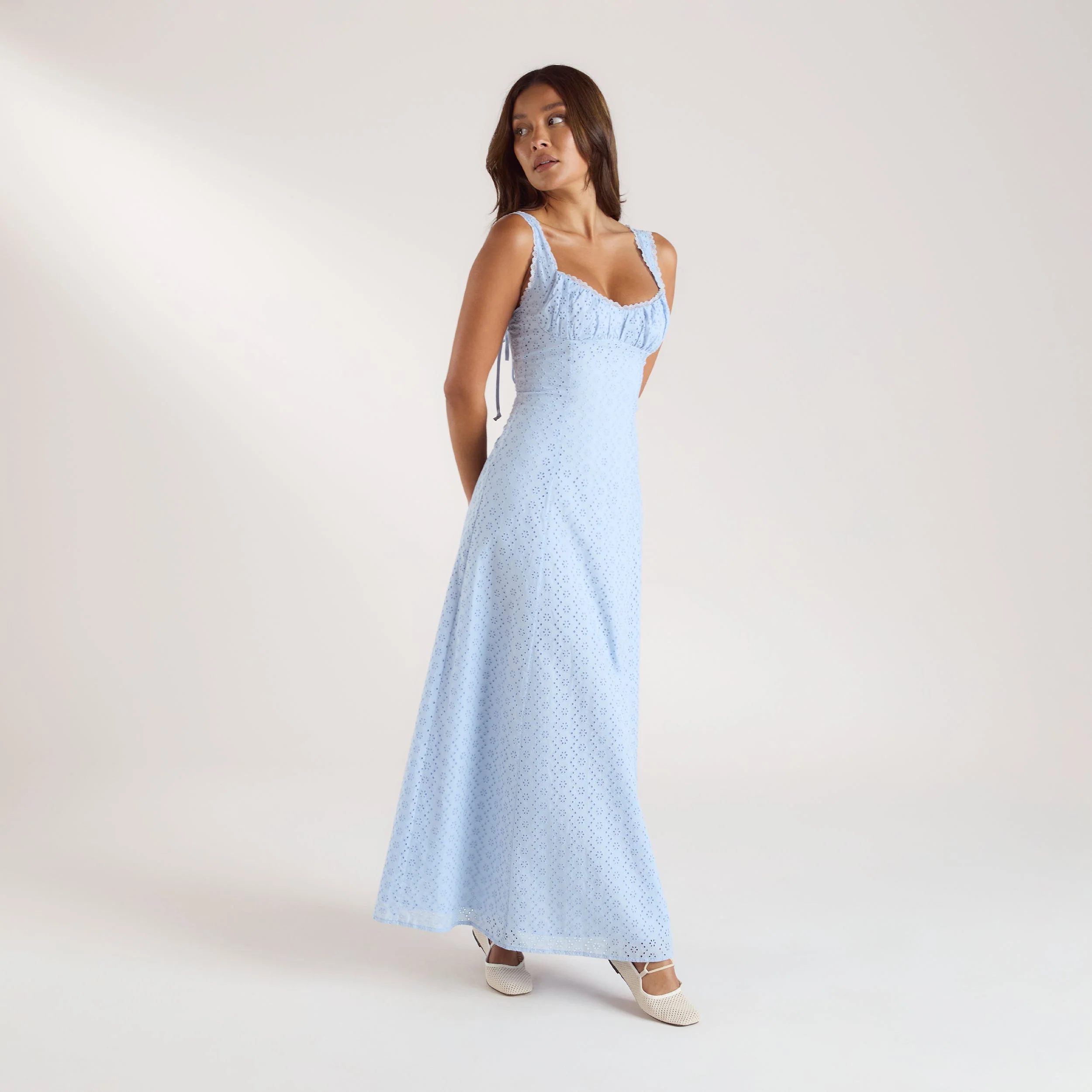 Corset Back Maxi Dress - Blue - Image 5