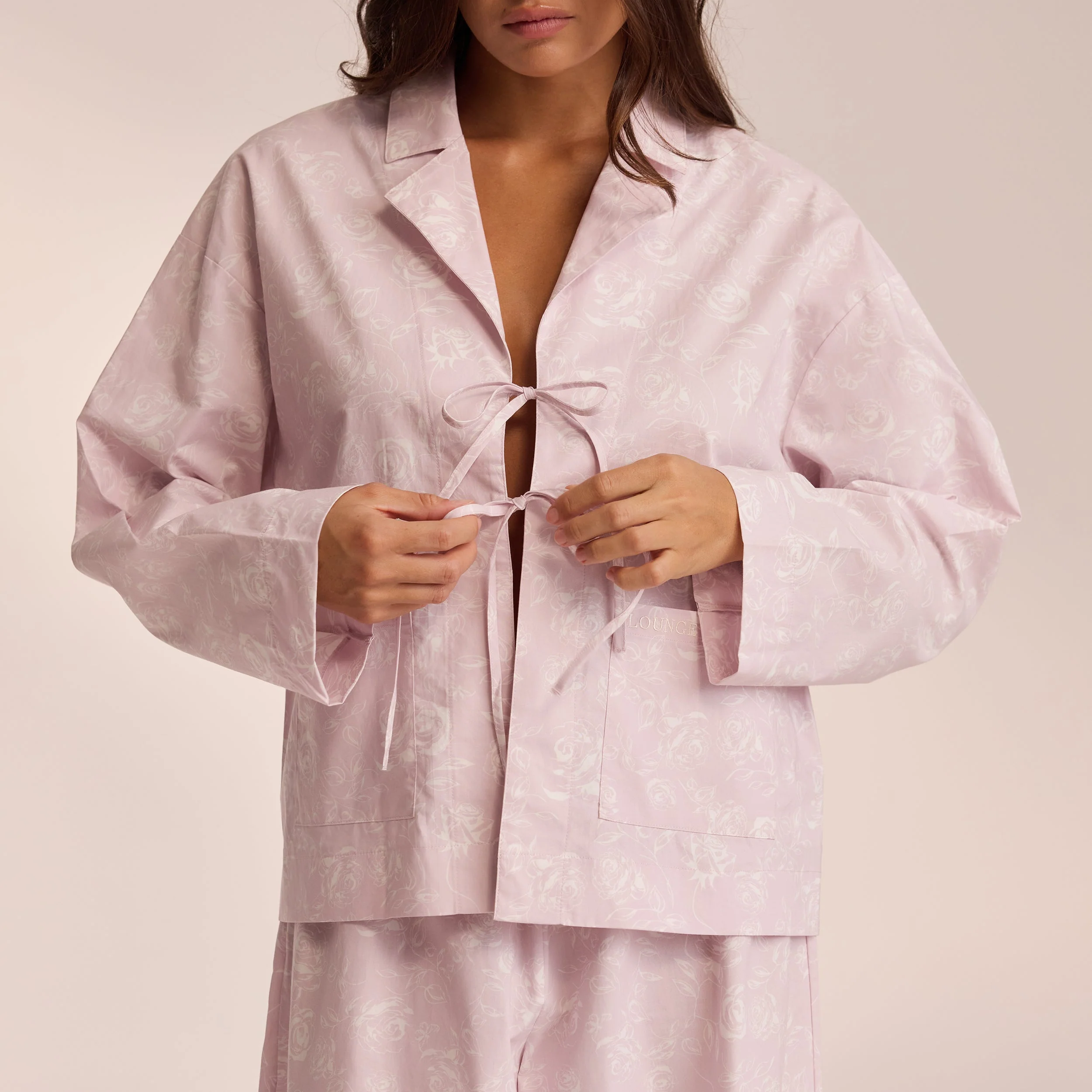 Cotton Pyjama Shirt - Lilac - Image 6