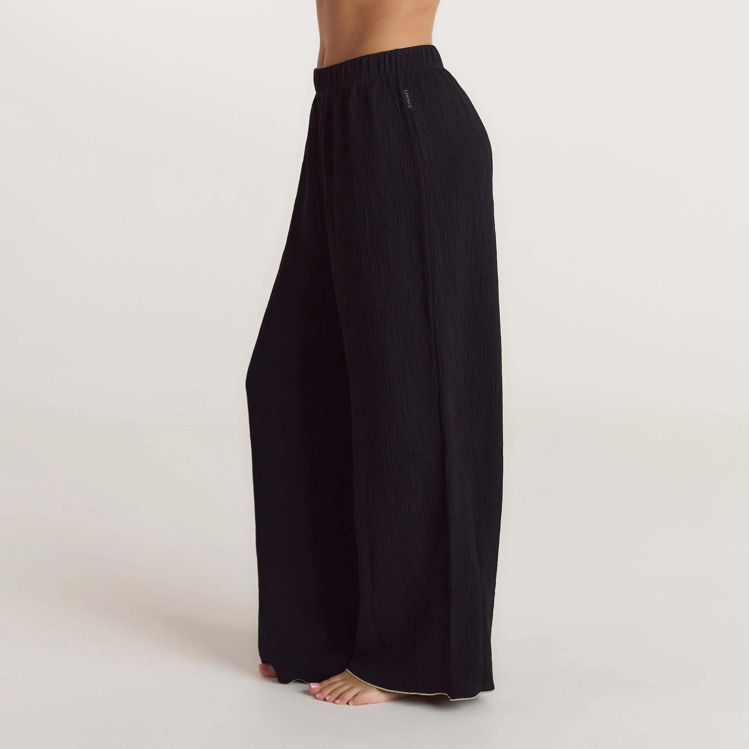 Crinkle Pyjama Bottoms - Black - Image 5