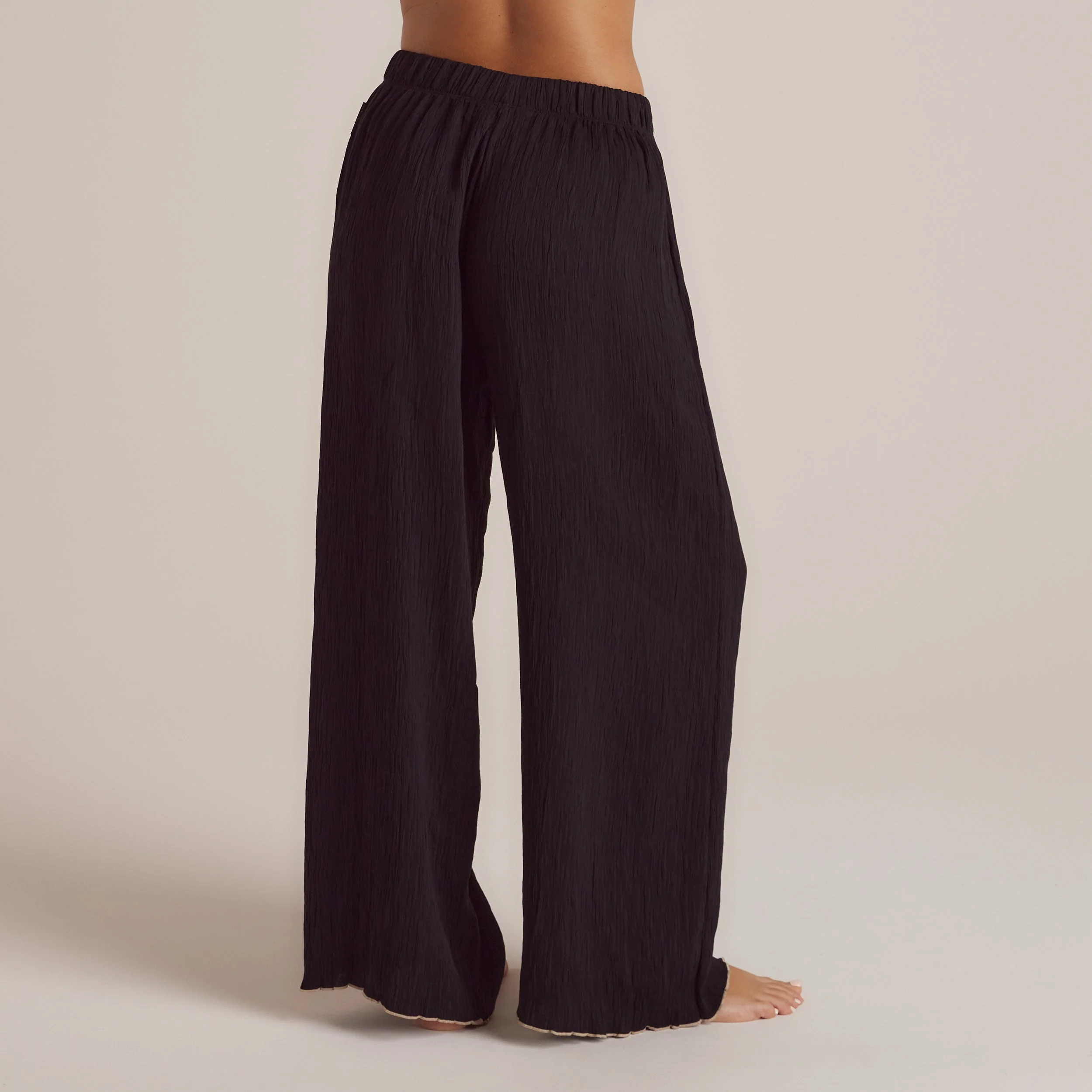 Crinkle Pyjama Bottoms - Black - Image 8