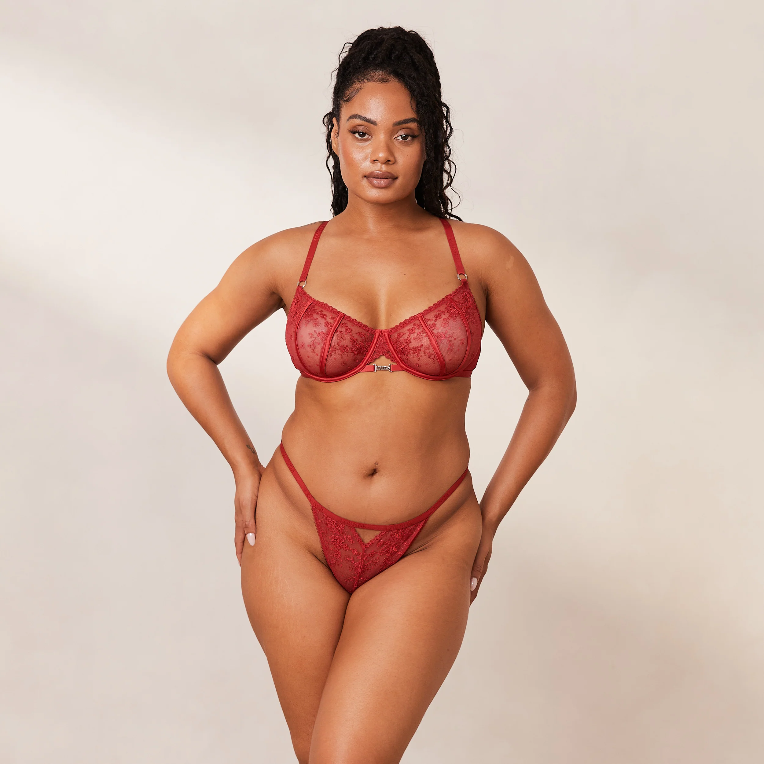 Flirt Balcony Bra - Maroon - Image 19