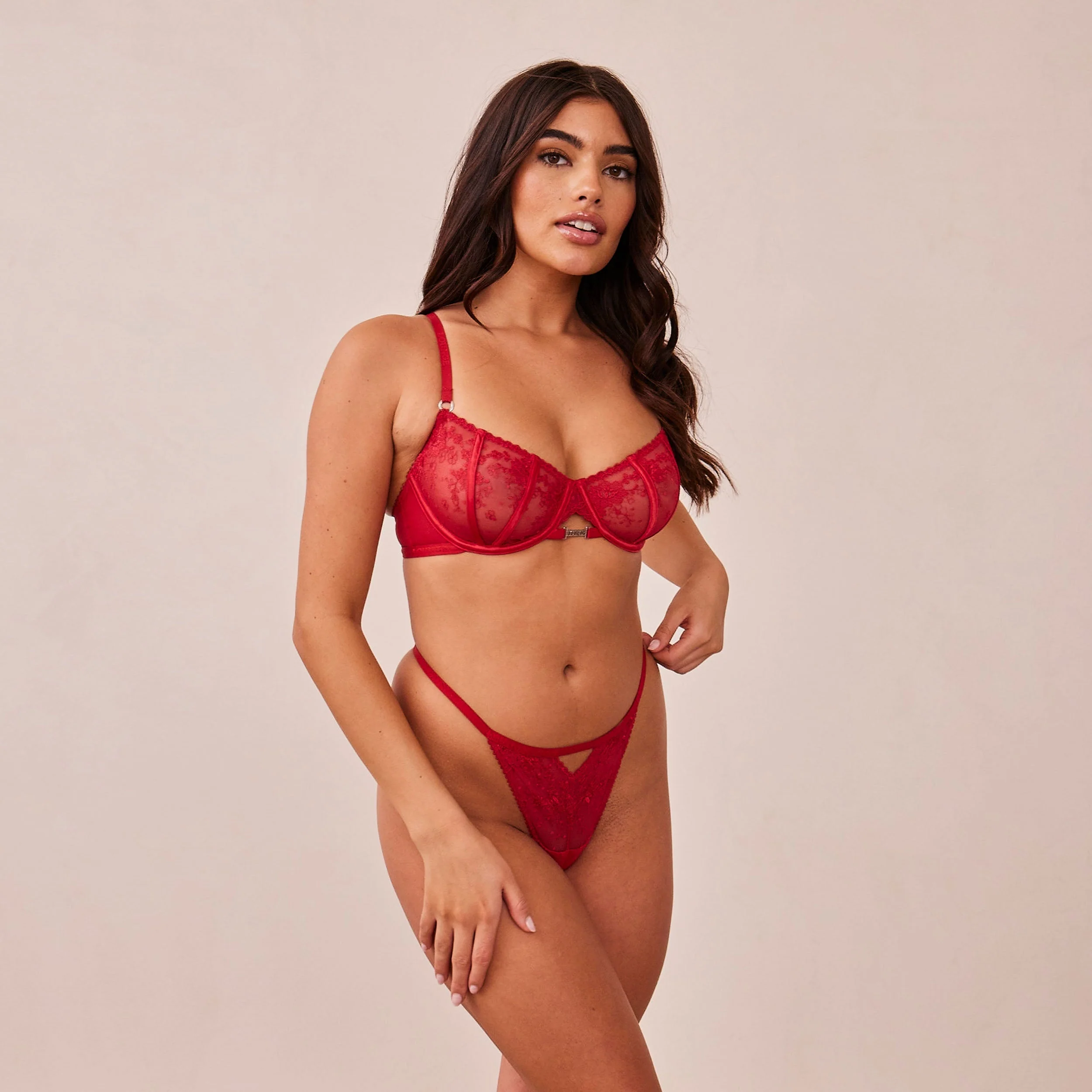 Flirt Balcony Bra - Maroon - Image 6