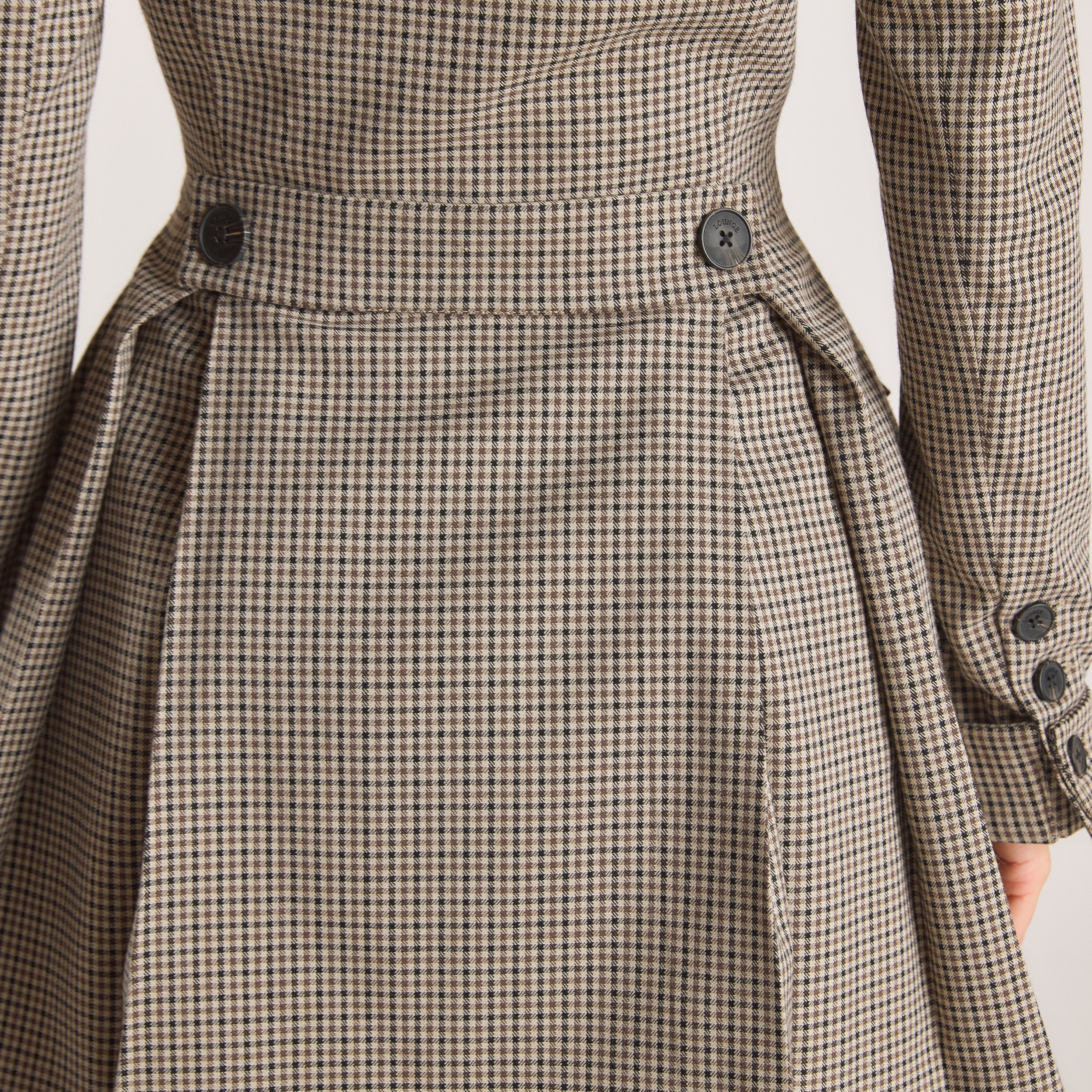 Houndstooth Blazer Dress - Brown - Image 6