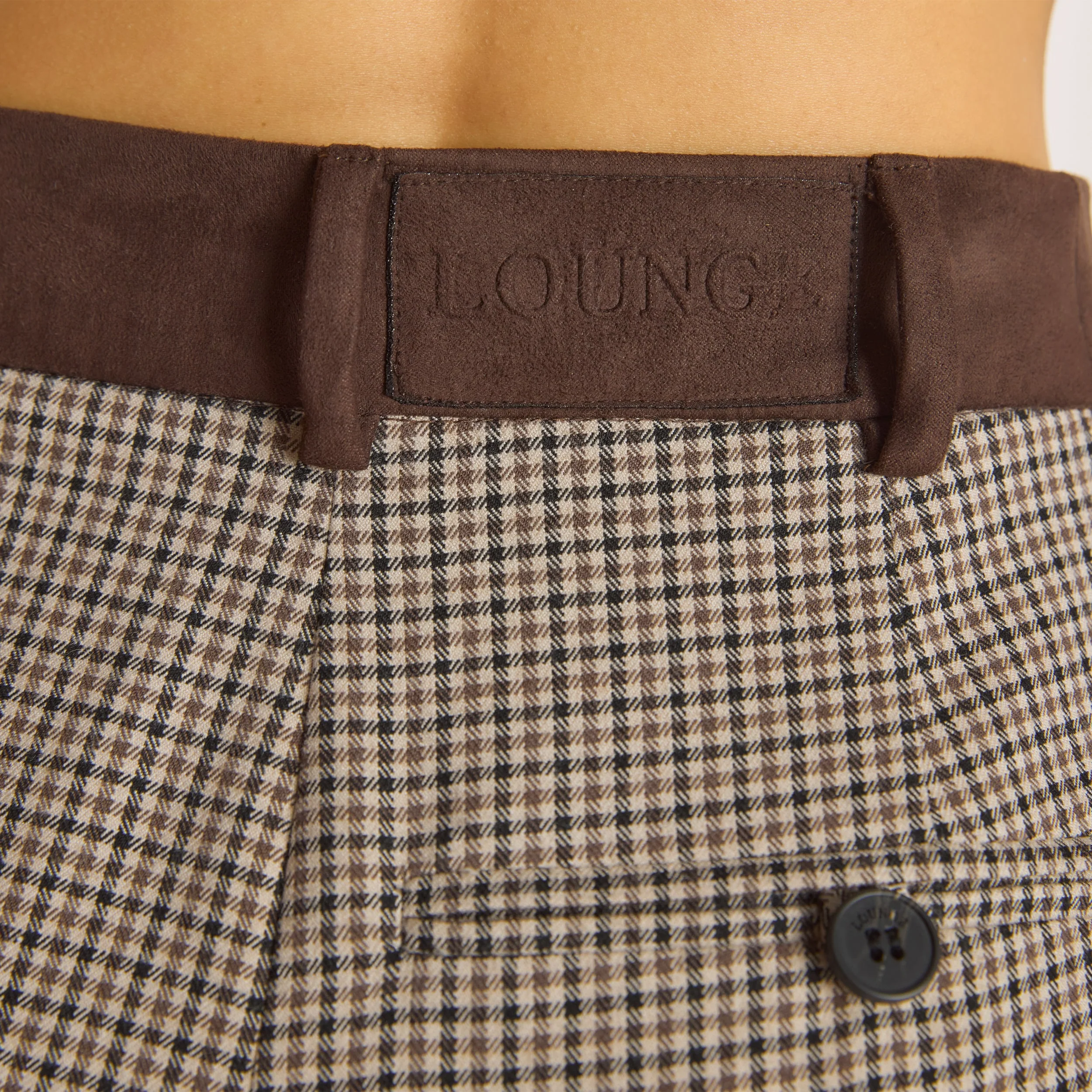 Houndstooth Trousers - Brown - Image 6