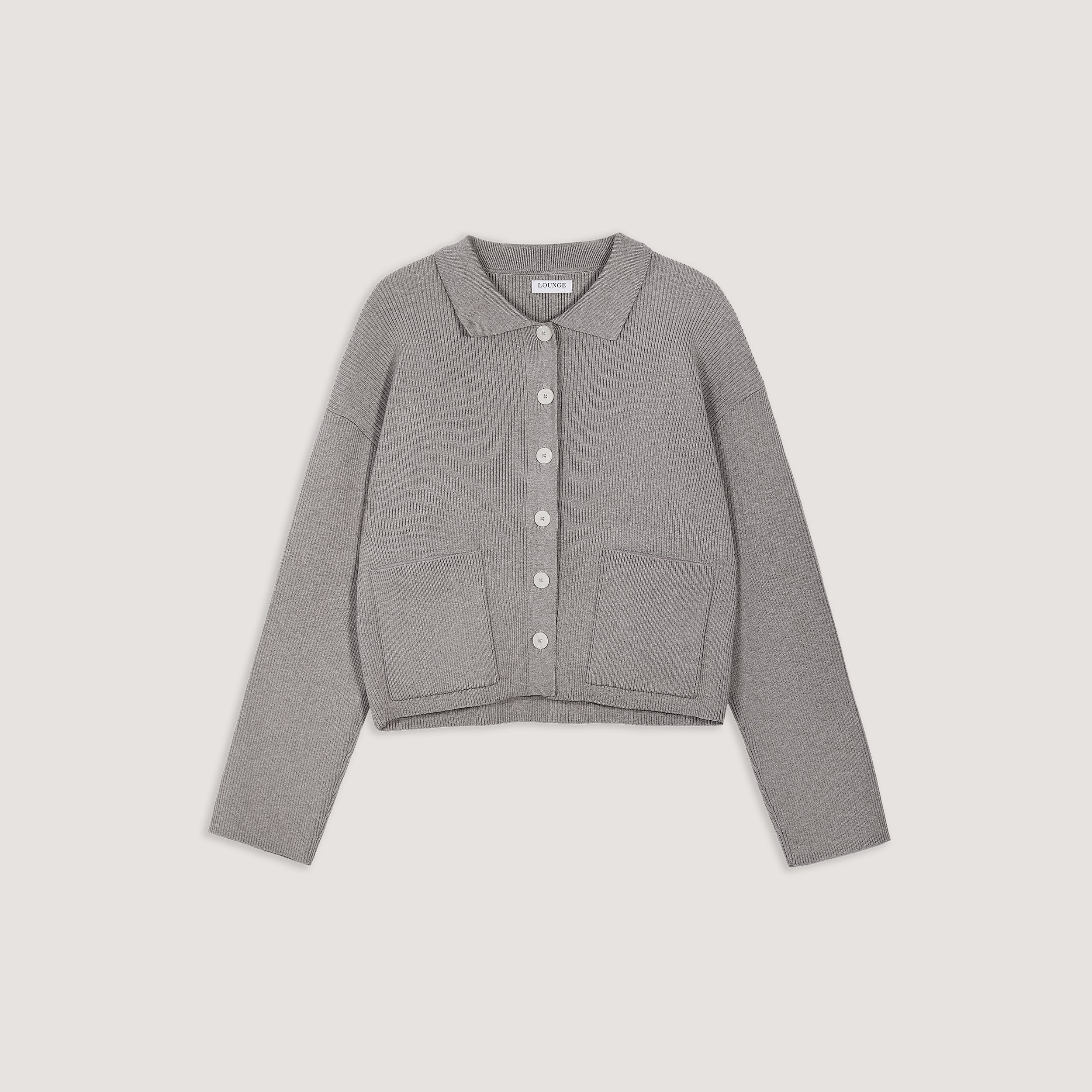 Knitted Oversized Shirt - Warm Grey - Image 7