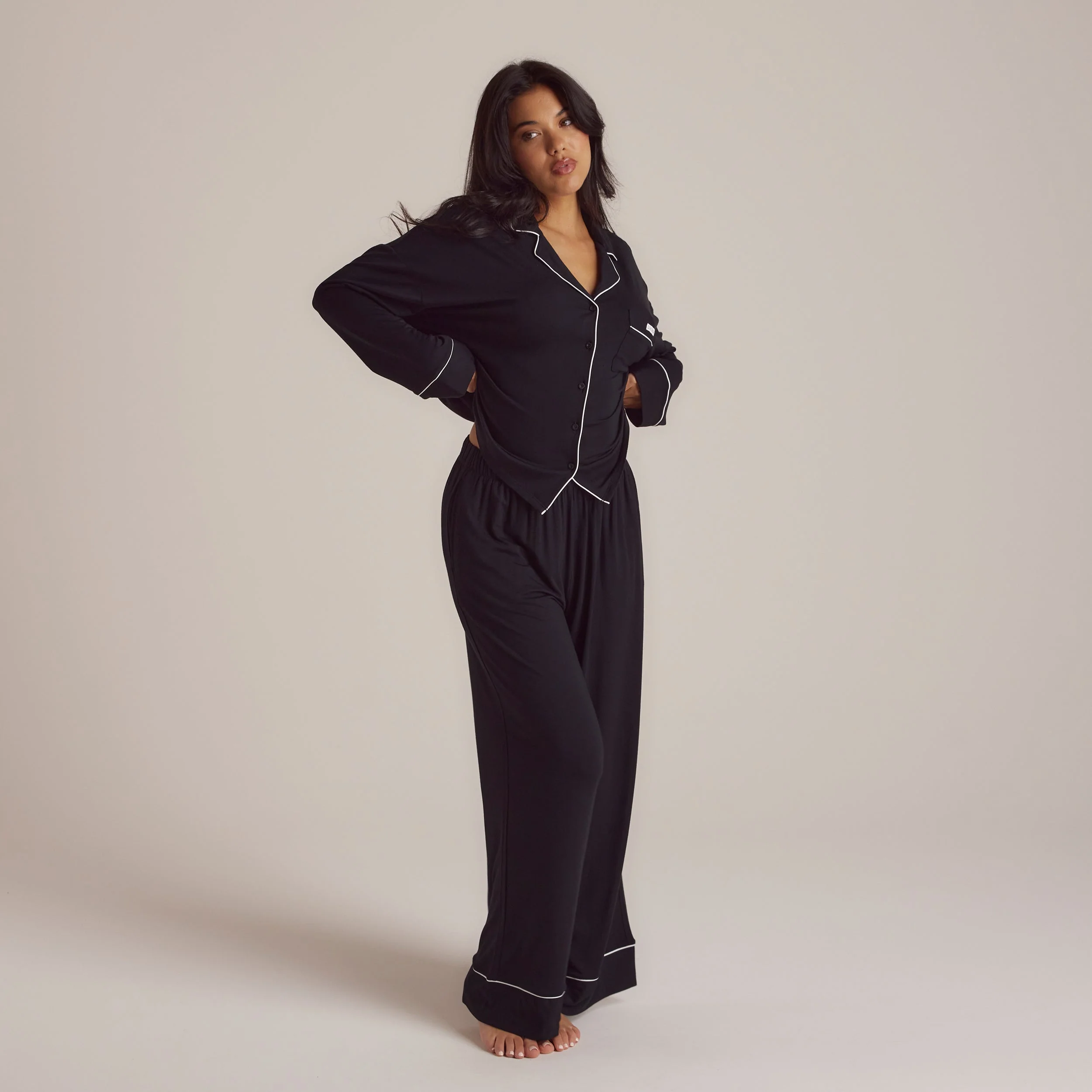 Modal Pyjama Bottoms - Black - Image 4