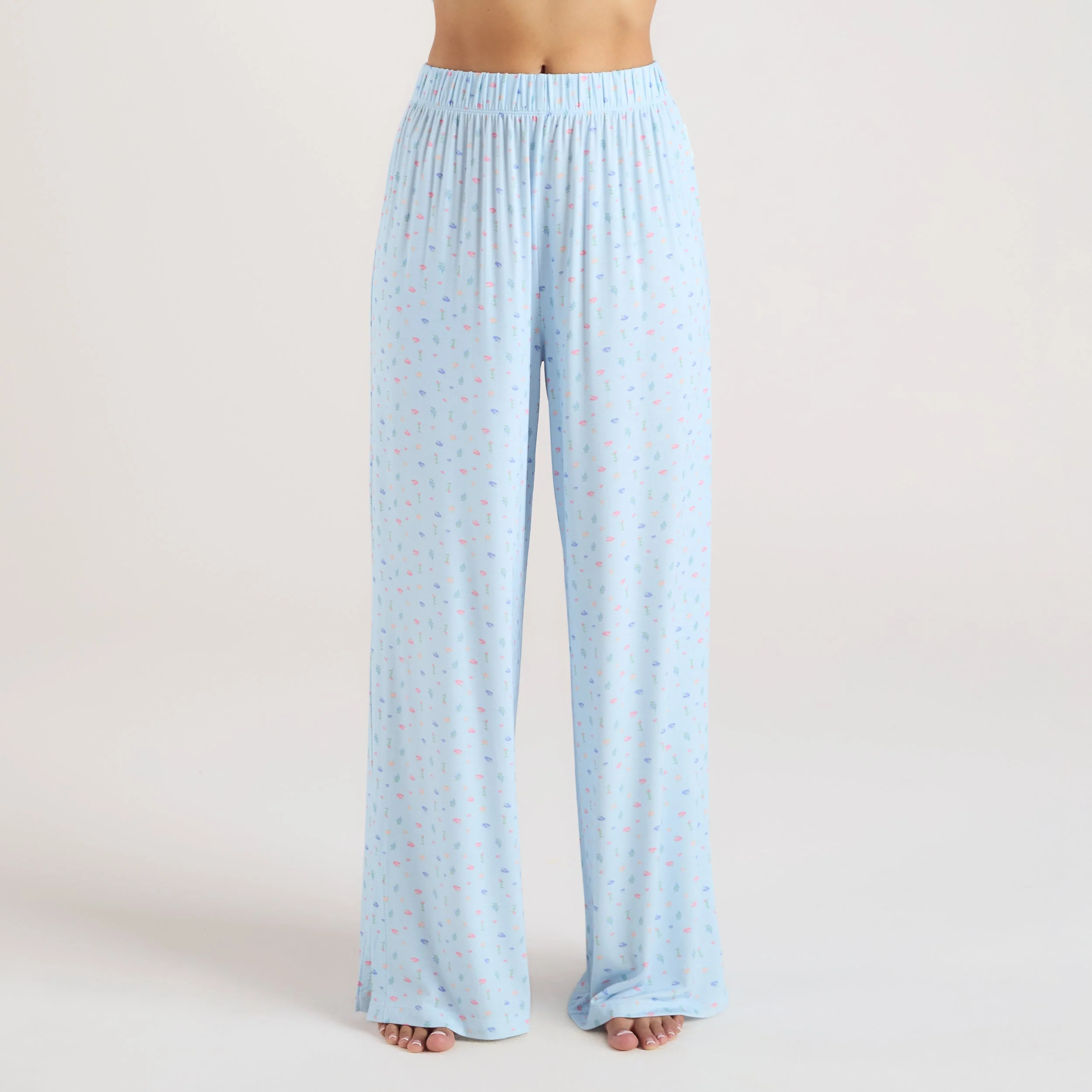 Modal Pyjama Bottoms - Blue Floral - Image 4