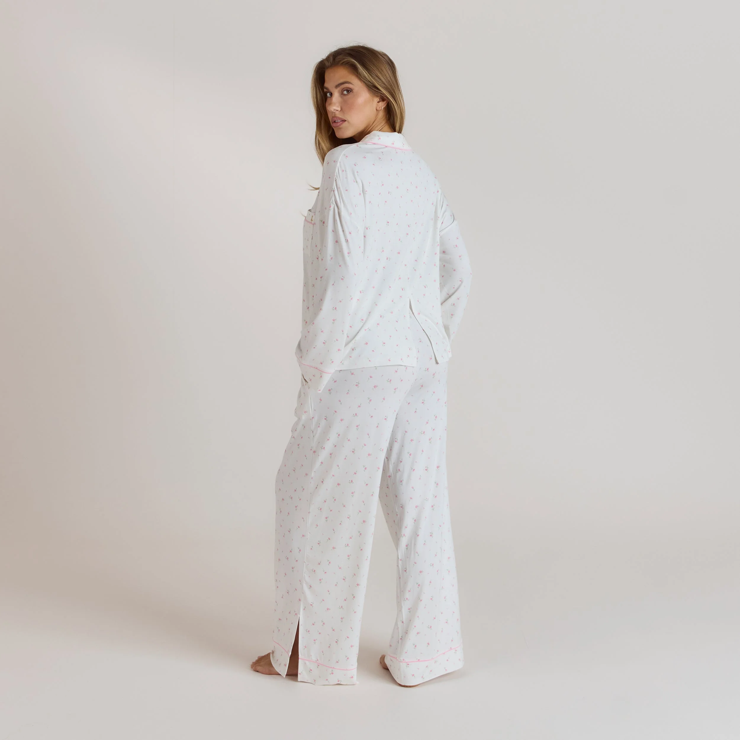 Modal Pyjama Bottoms - Floral Print - Image 4