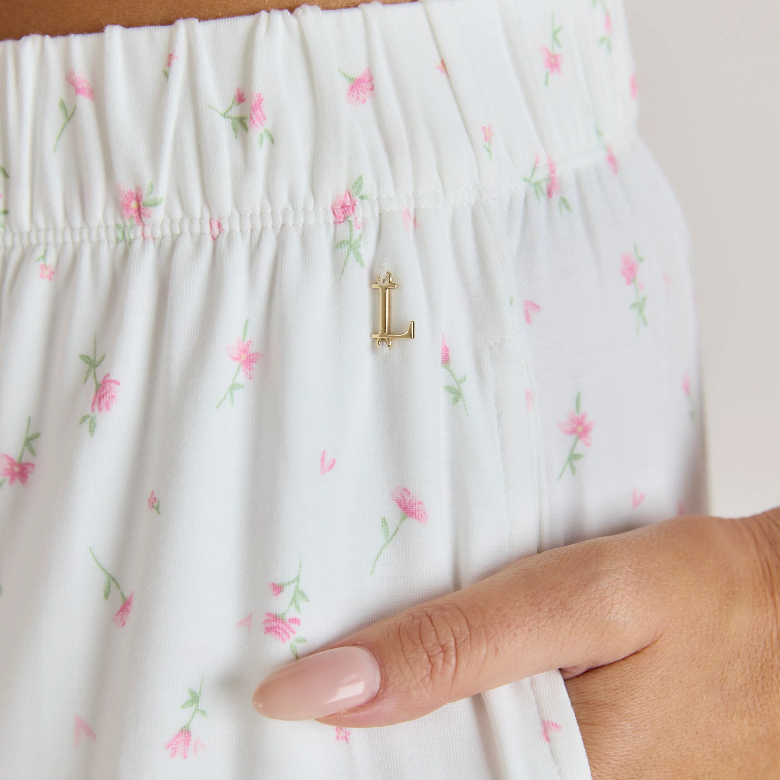 Modal Pyjama Bottoms - Floral Print - Image 5