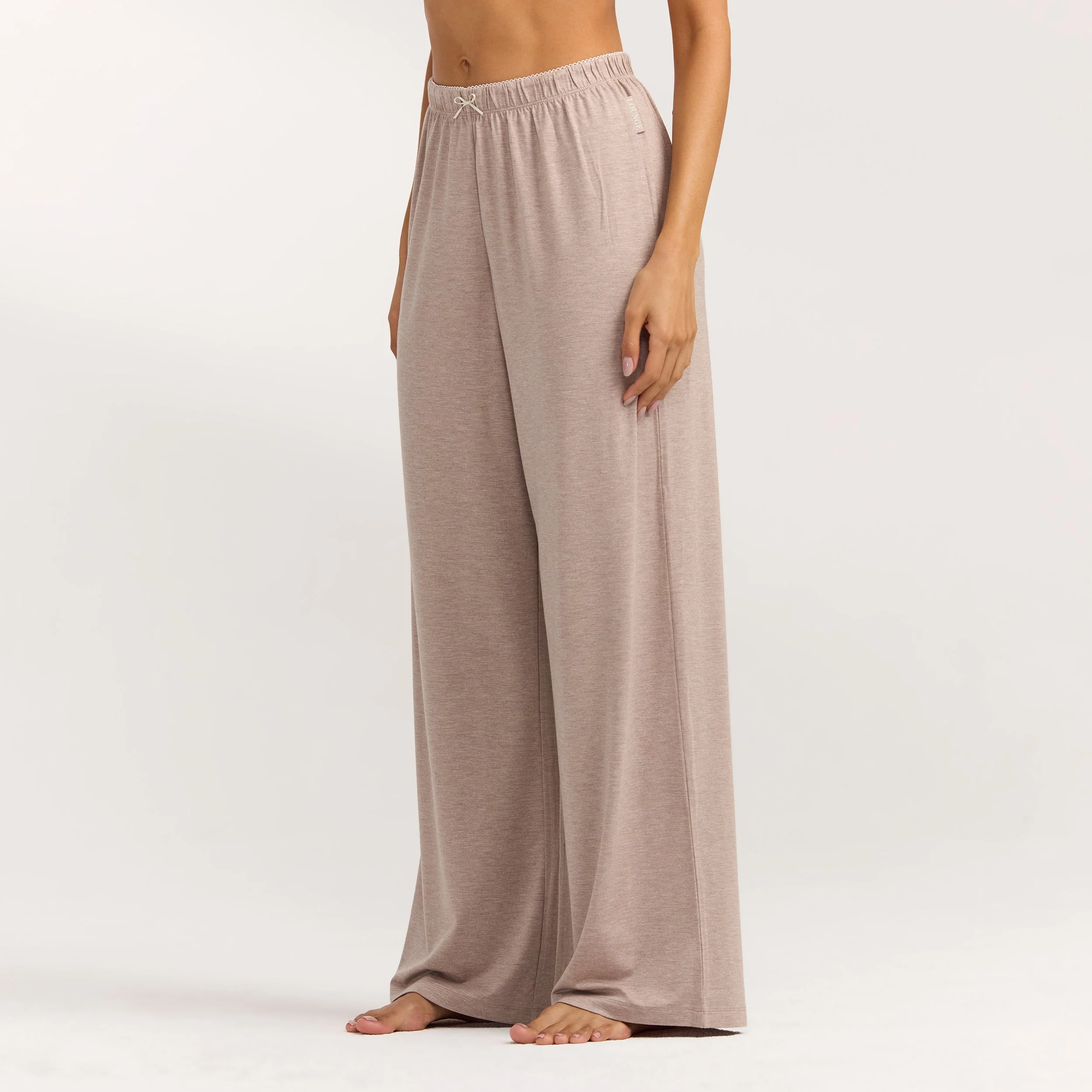 Modal Straight-Leg Pyjama Bottoms - Brown Marl - Image 4