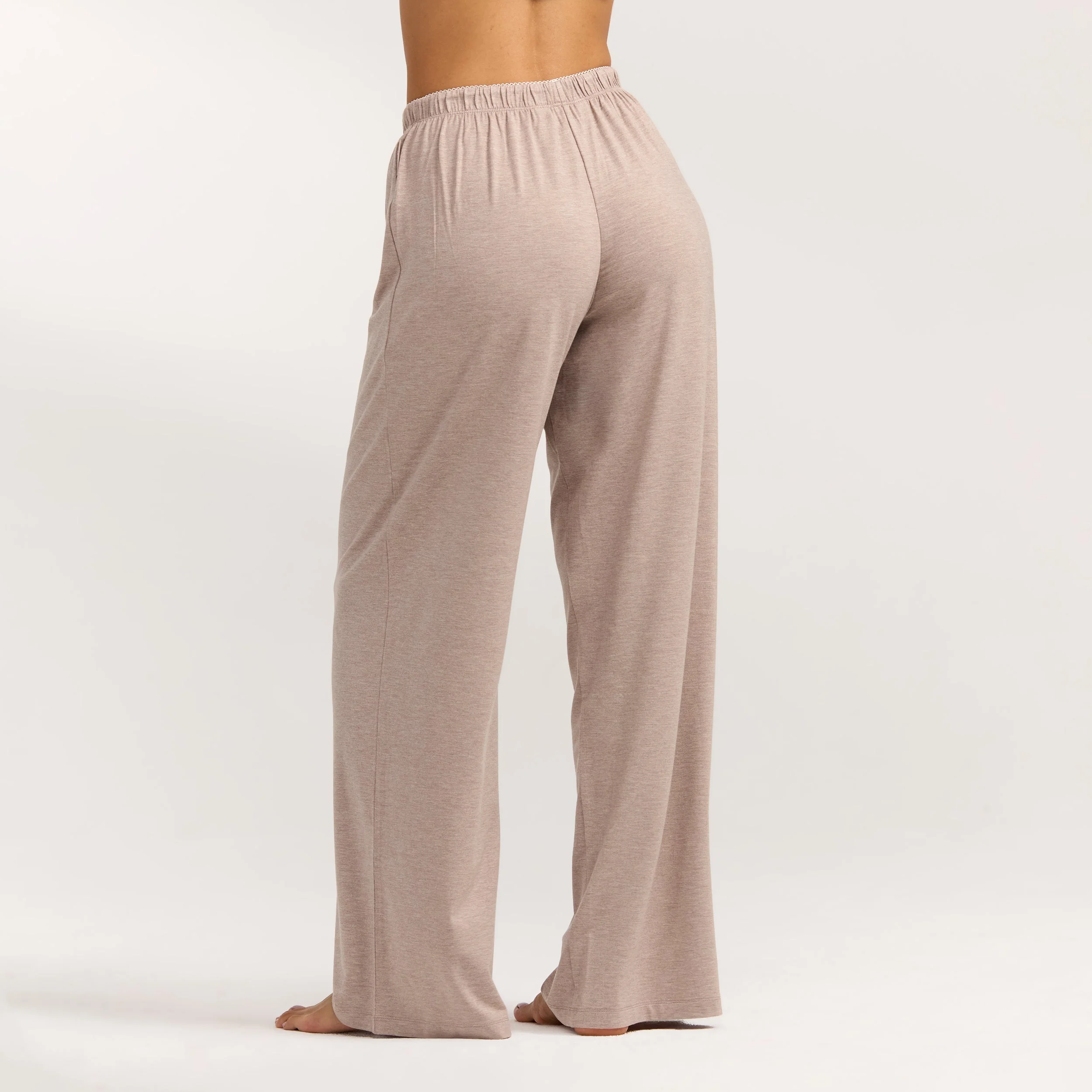 Modal Straight-Leg Pyjama Bottoms - Brown Marl - Image 5