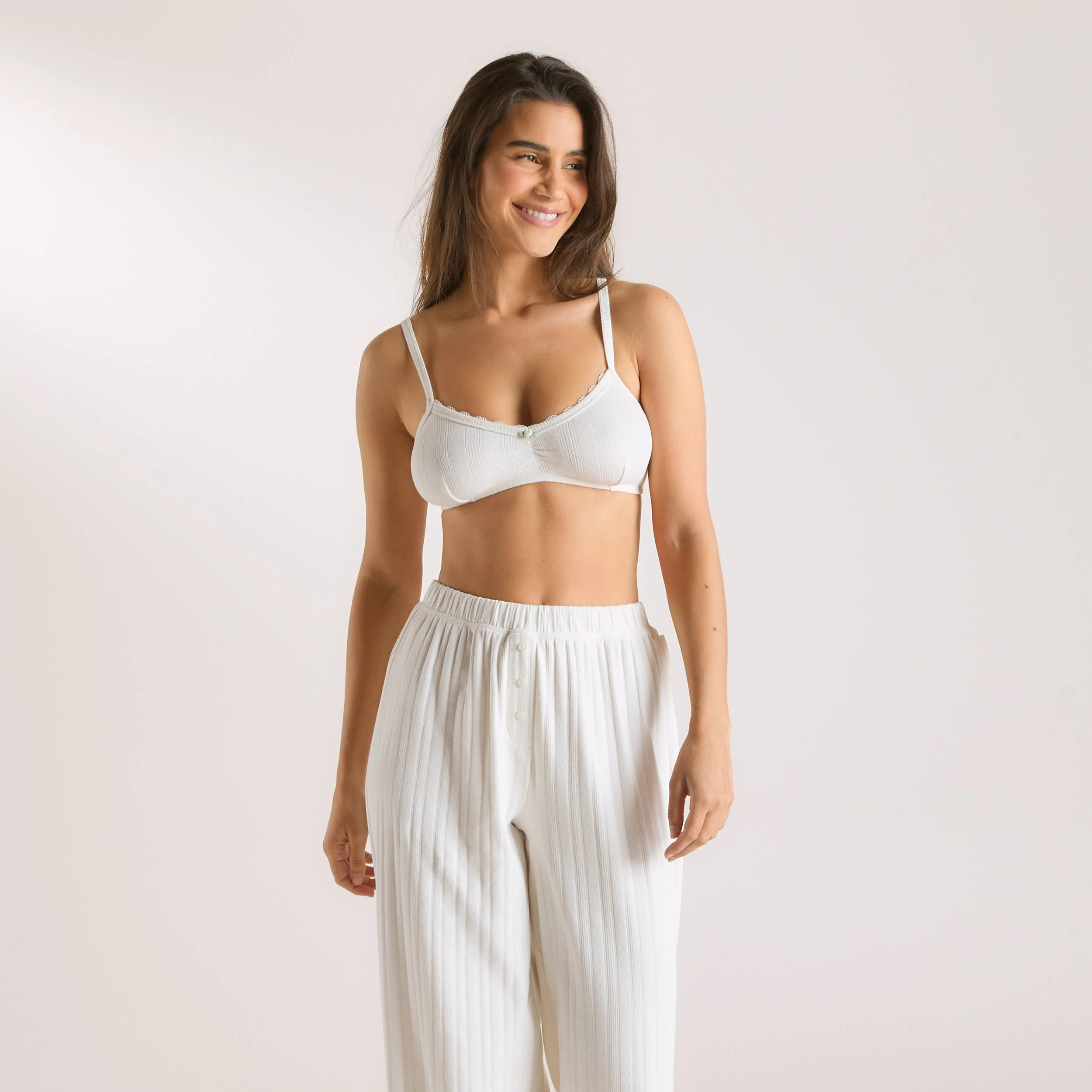 Pointelle Bralette - Cream - Image 3