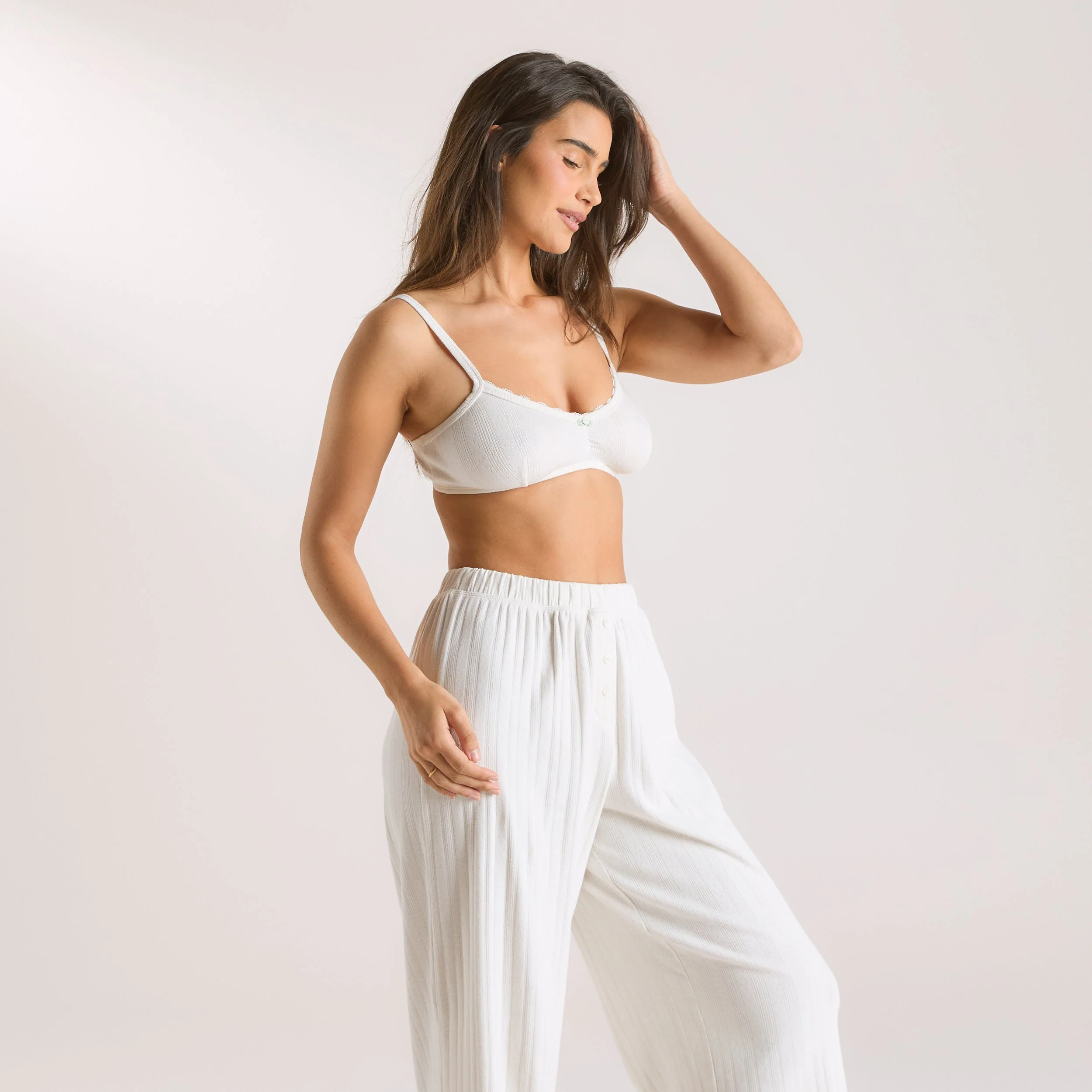 Pointelle Bralette - Cream - Image 5