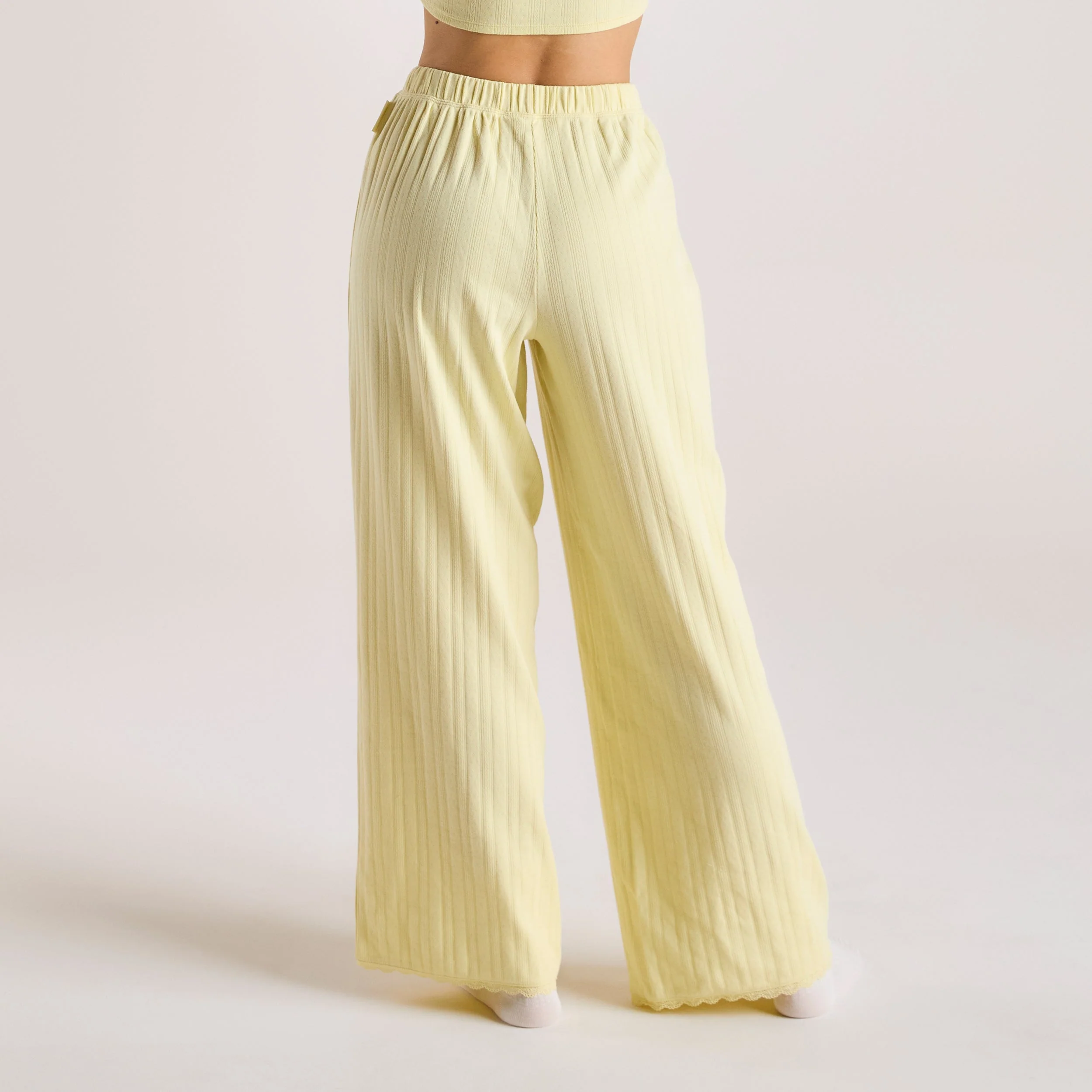 Pointelle Pyjama Bottoms - Buttercup Yellow - Image 2