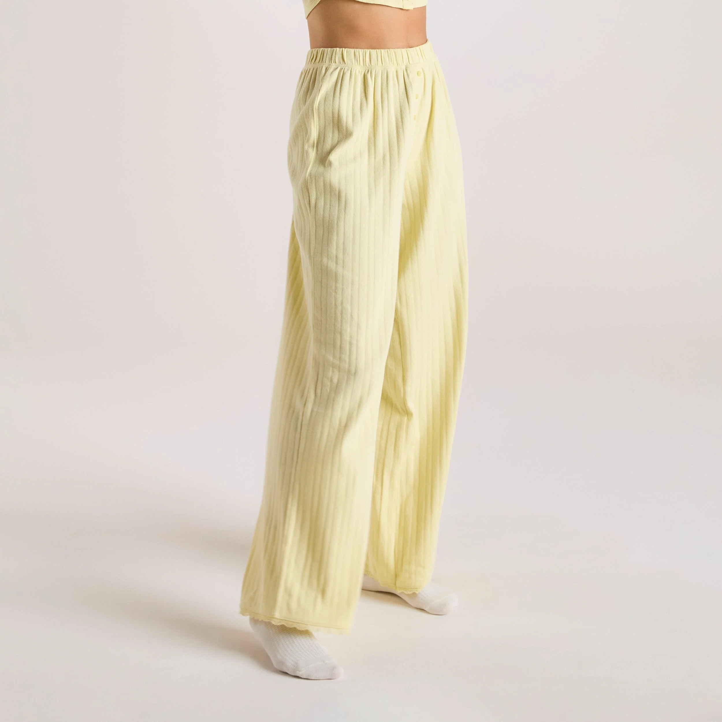 Pointelle Pyjama Bottoms - Buttercup Yellow - Image 5
