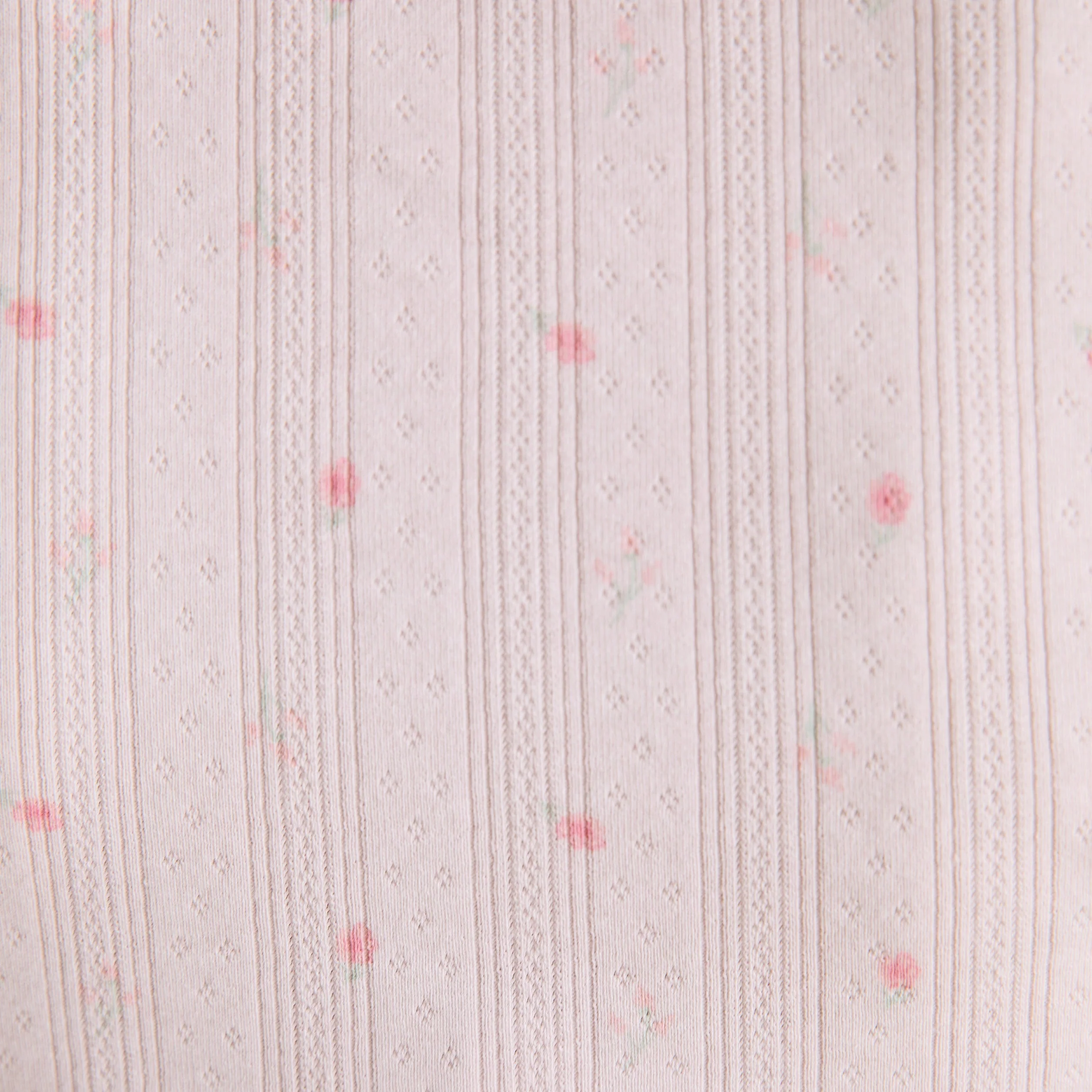 Pointelle Pyjama Top - Pink Floral - Image 5