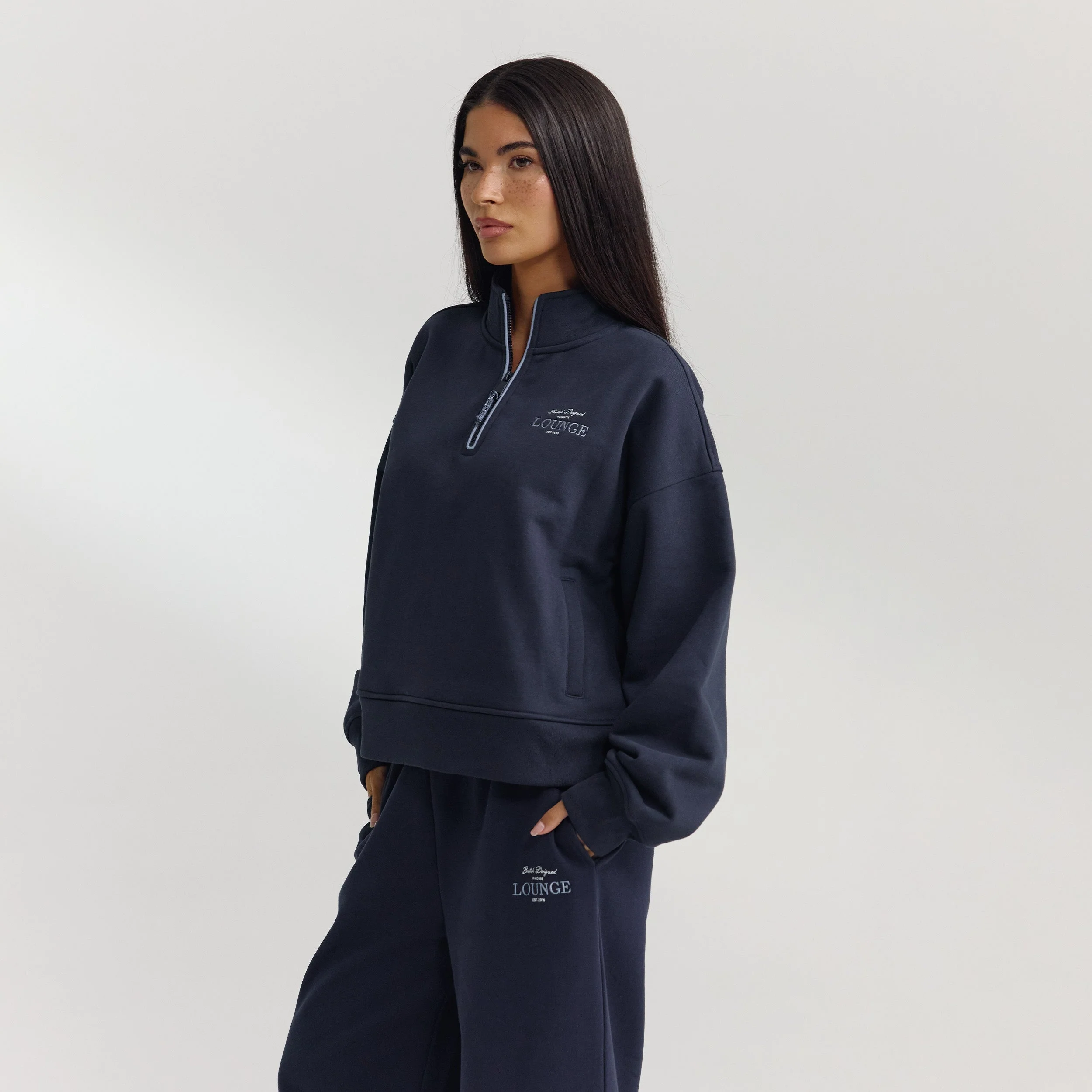 Quarter-Zip Jumper - Dark Blue - Image 3