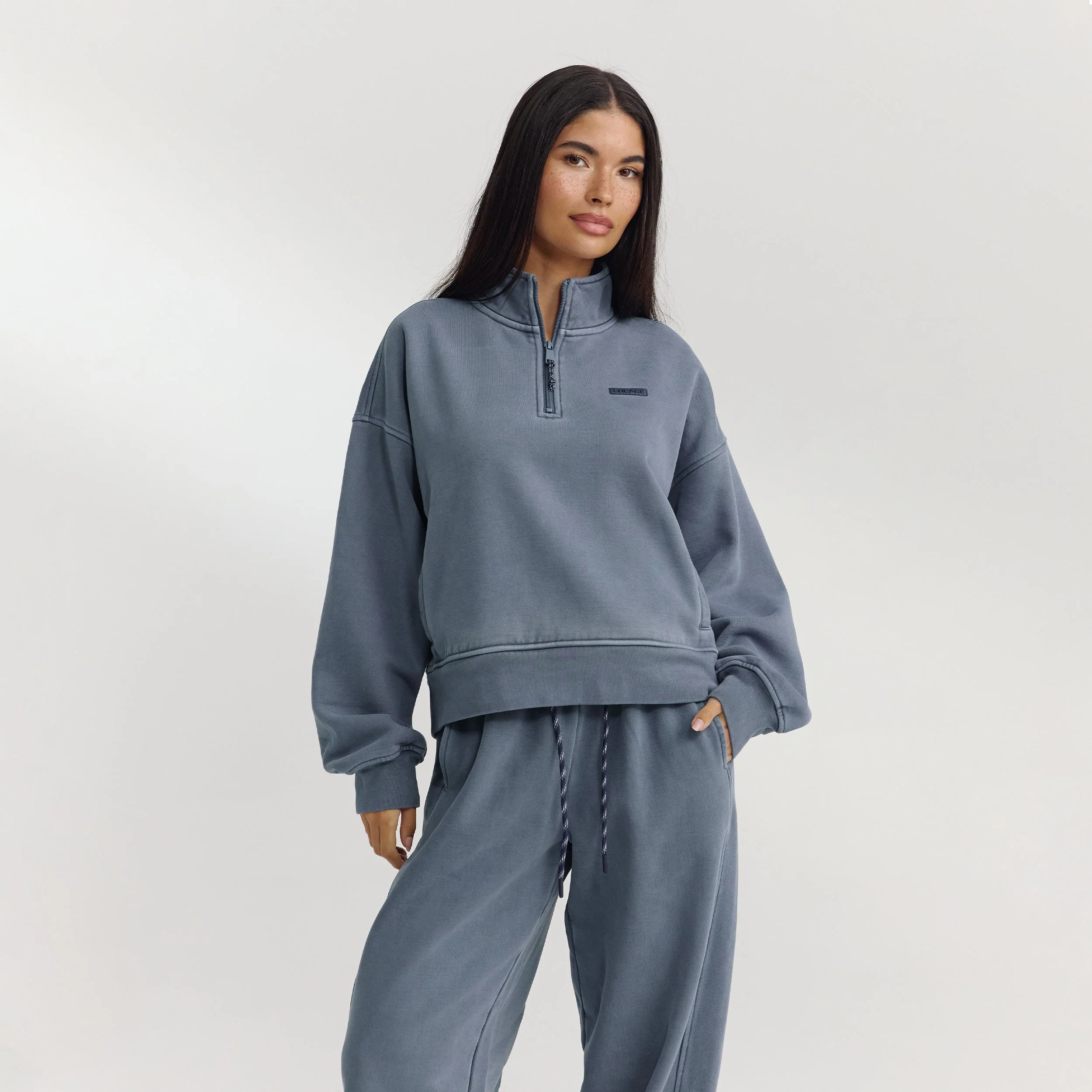 Quarter-Zip Jumper - Washed Blue - Image 4