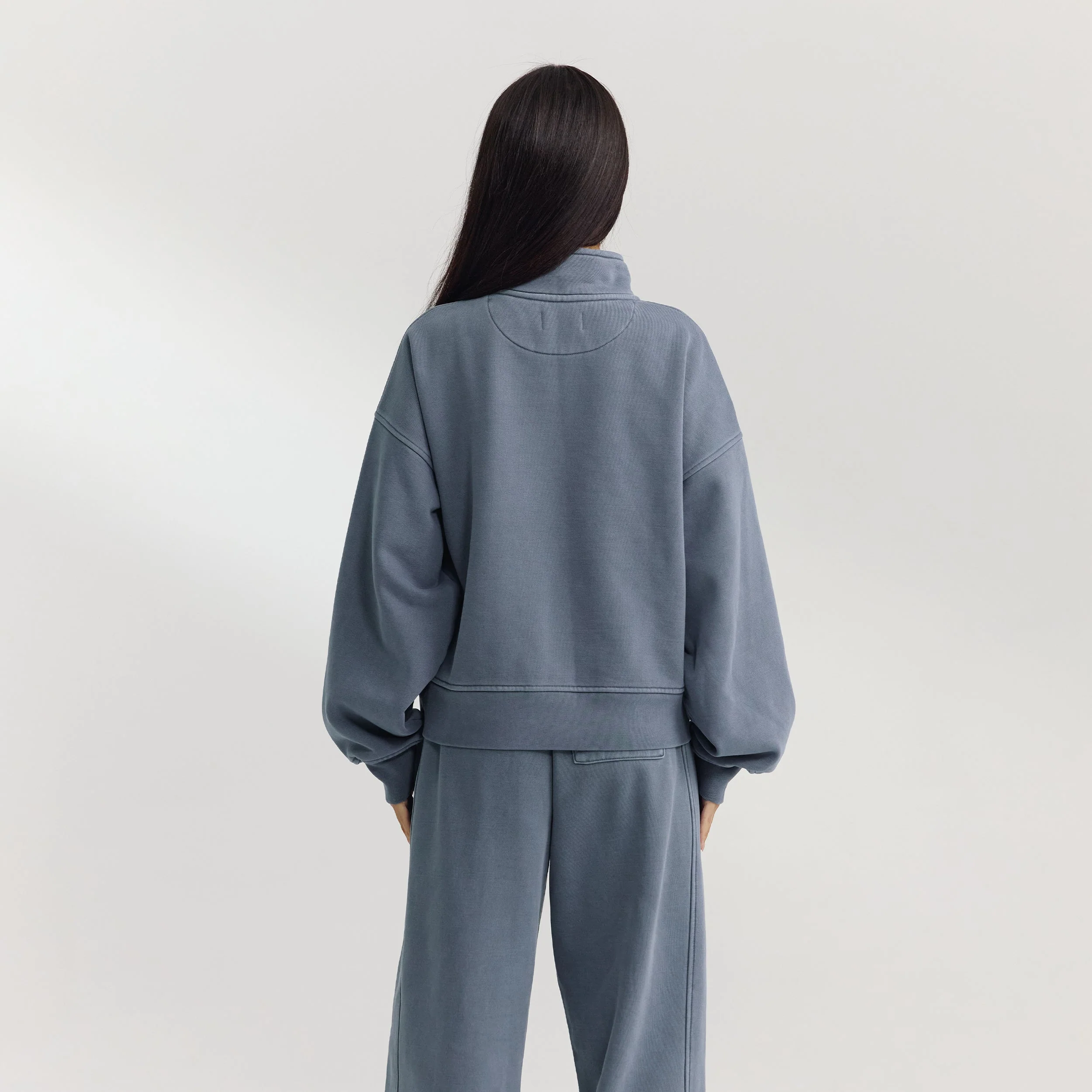 Quarter-Zip Jumper - Washed Blue - Image 5