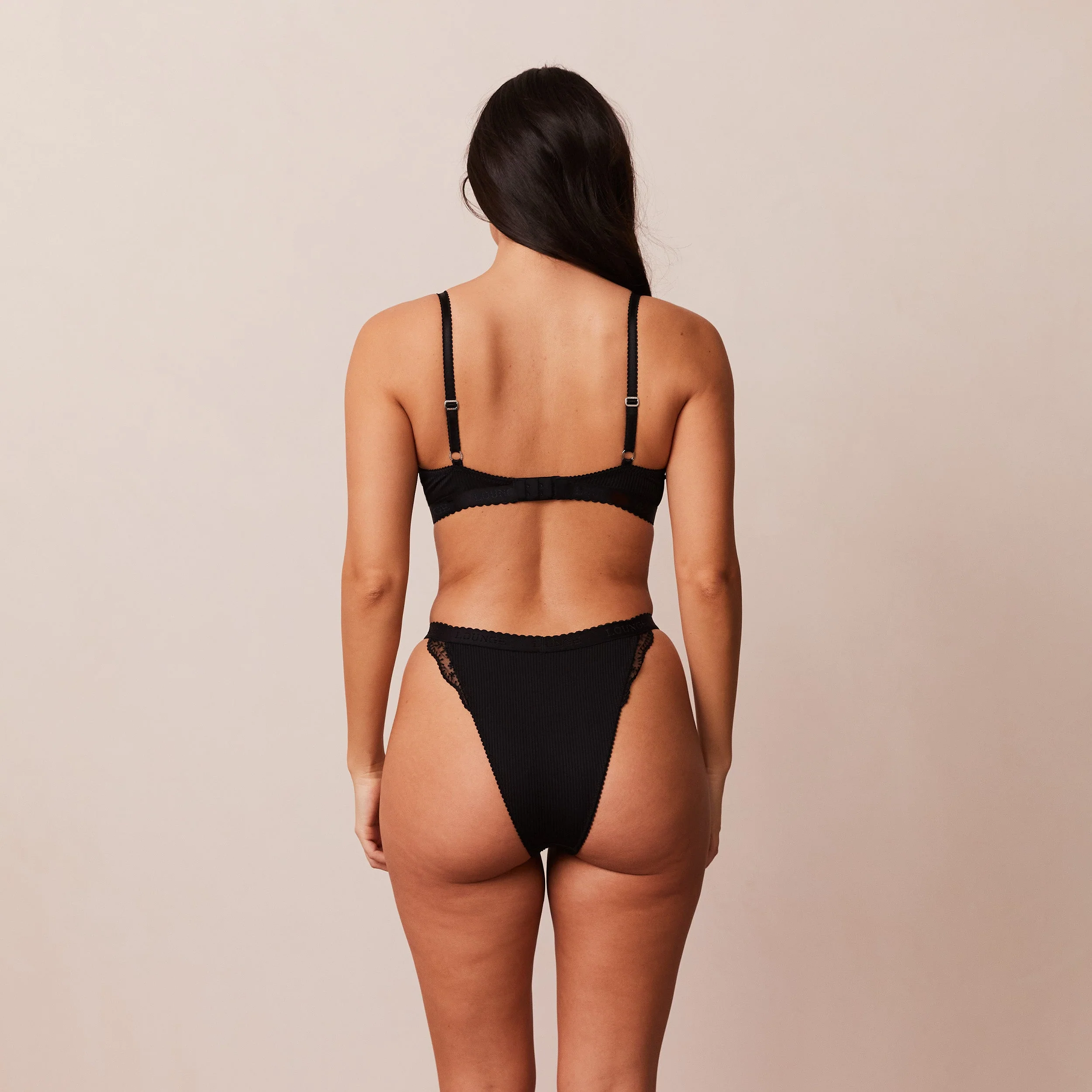 Ribbed Balcony Bra  - Black - Image 14