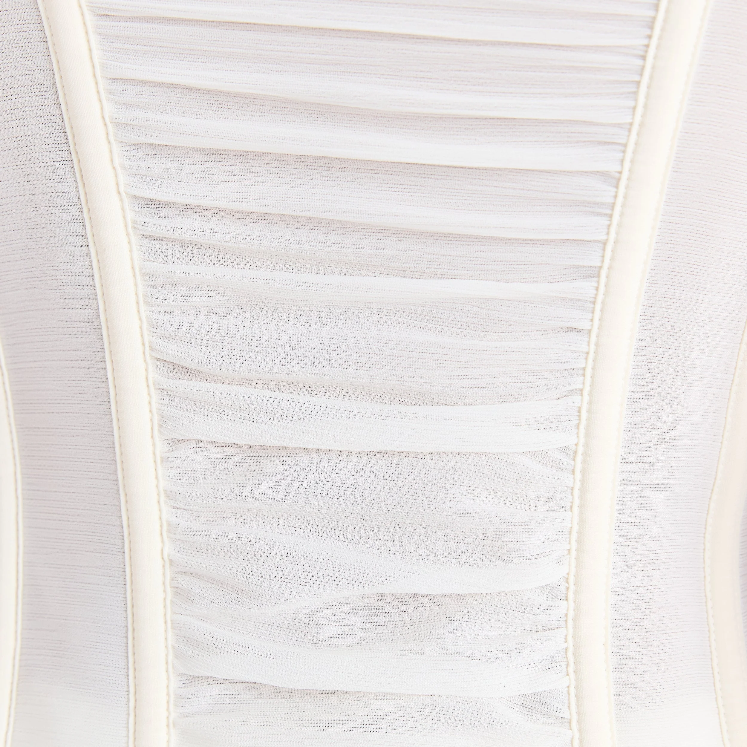 Ruched Sheer Corset Top - Cream - Image 6