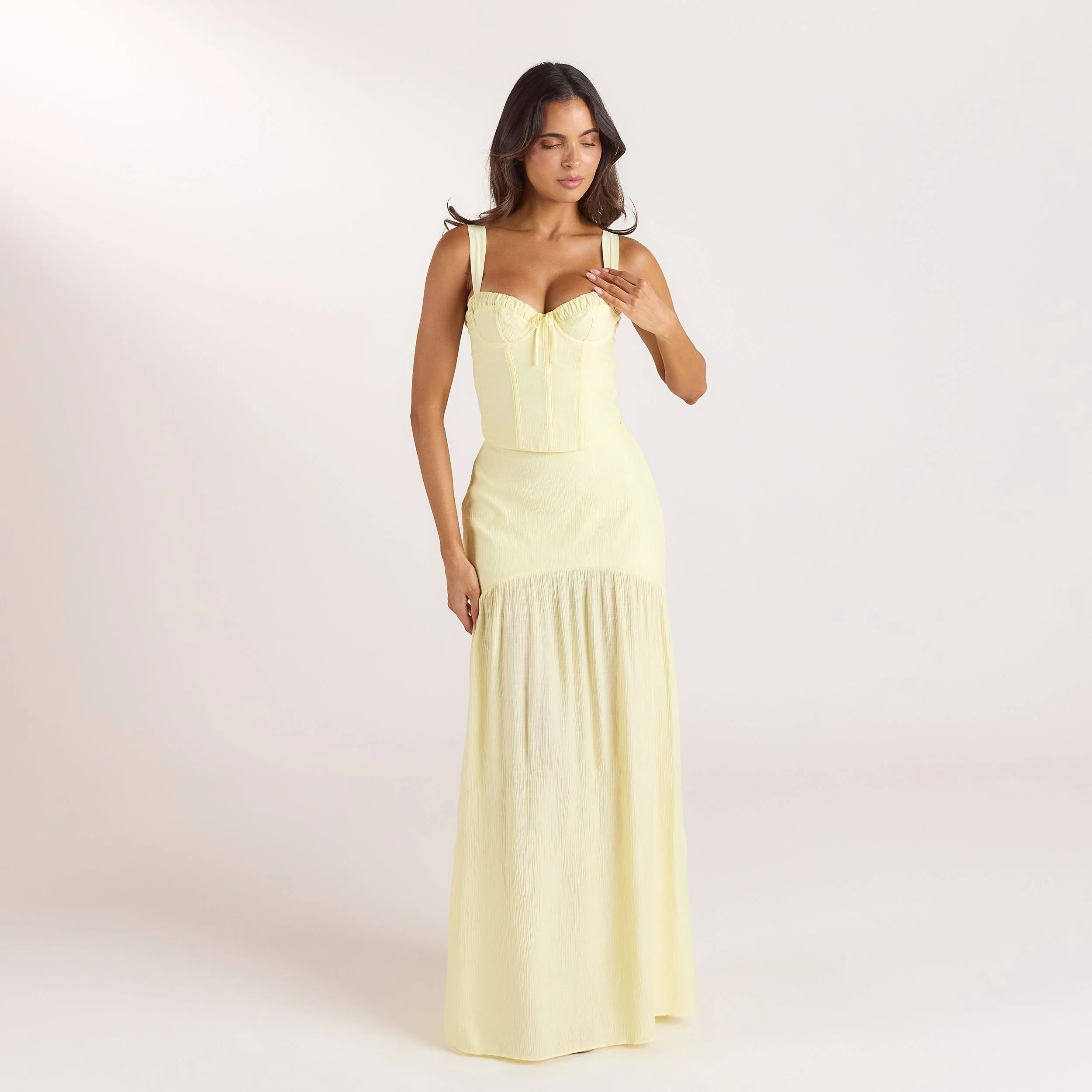 Sheer Maxi Skirt - Lemon - Image 2