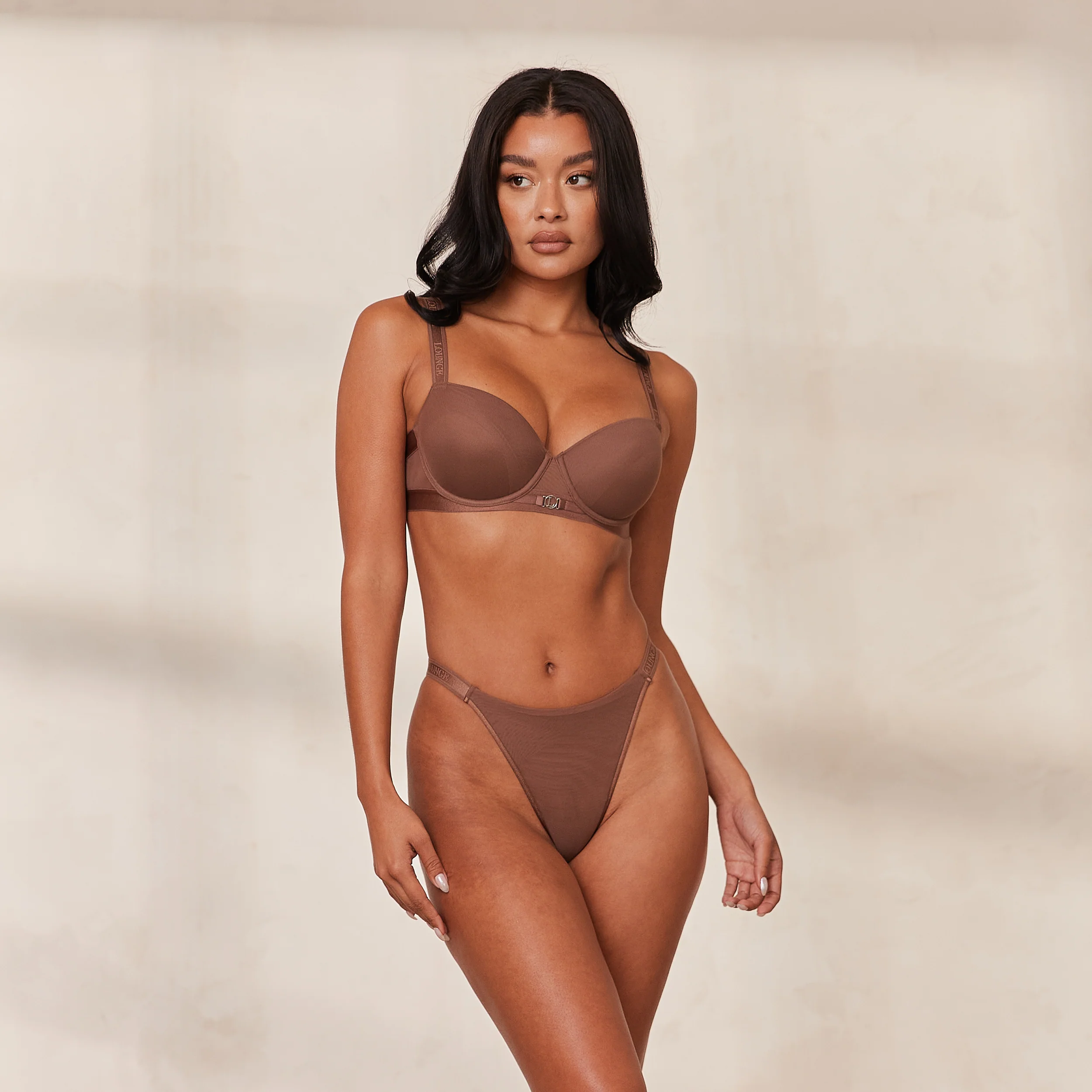 Smooth Mesh T-shirt Bra - Chestnut - Image 3