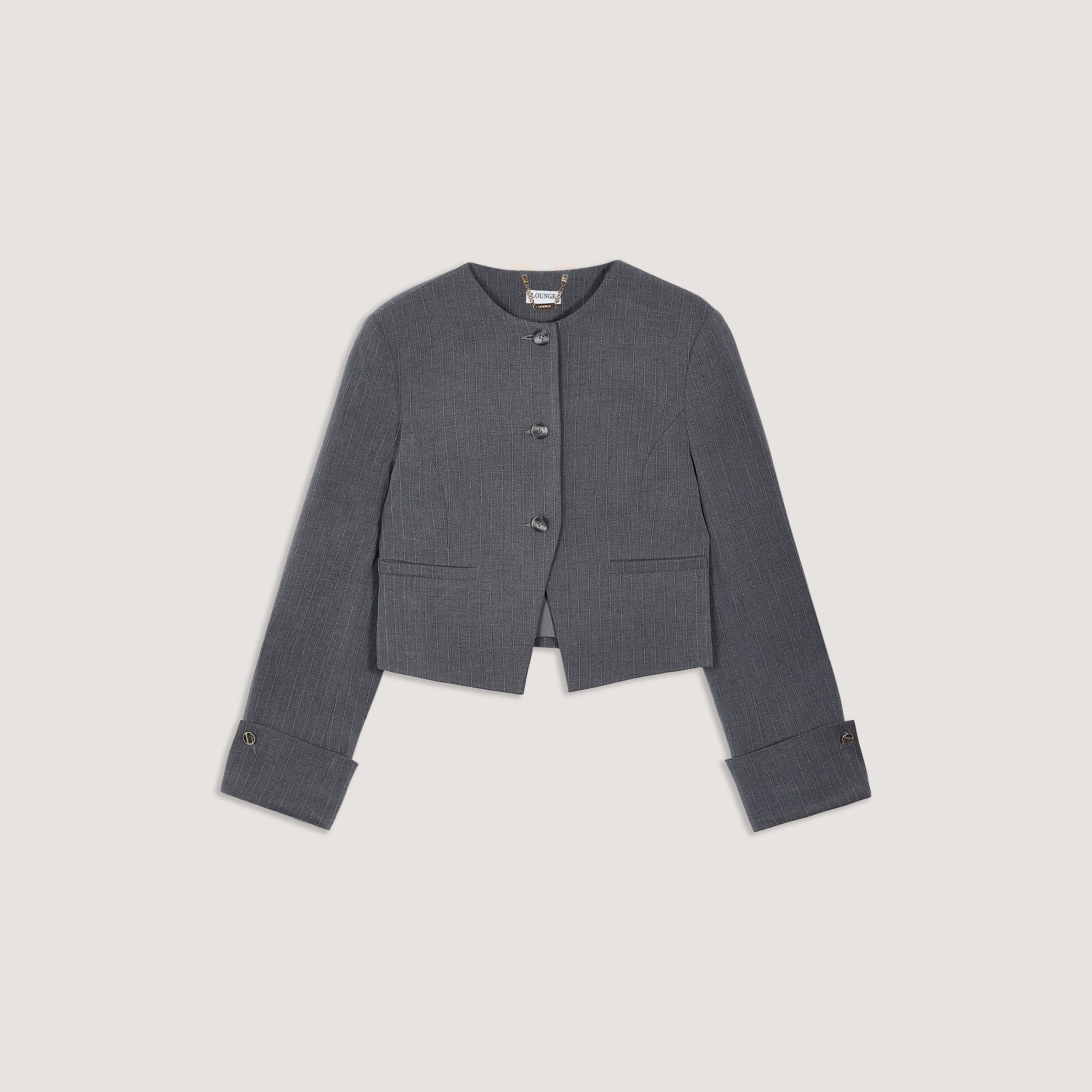Structured Jacket - Grey Pinstripe - Image 7