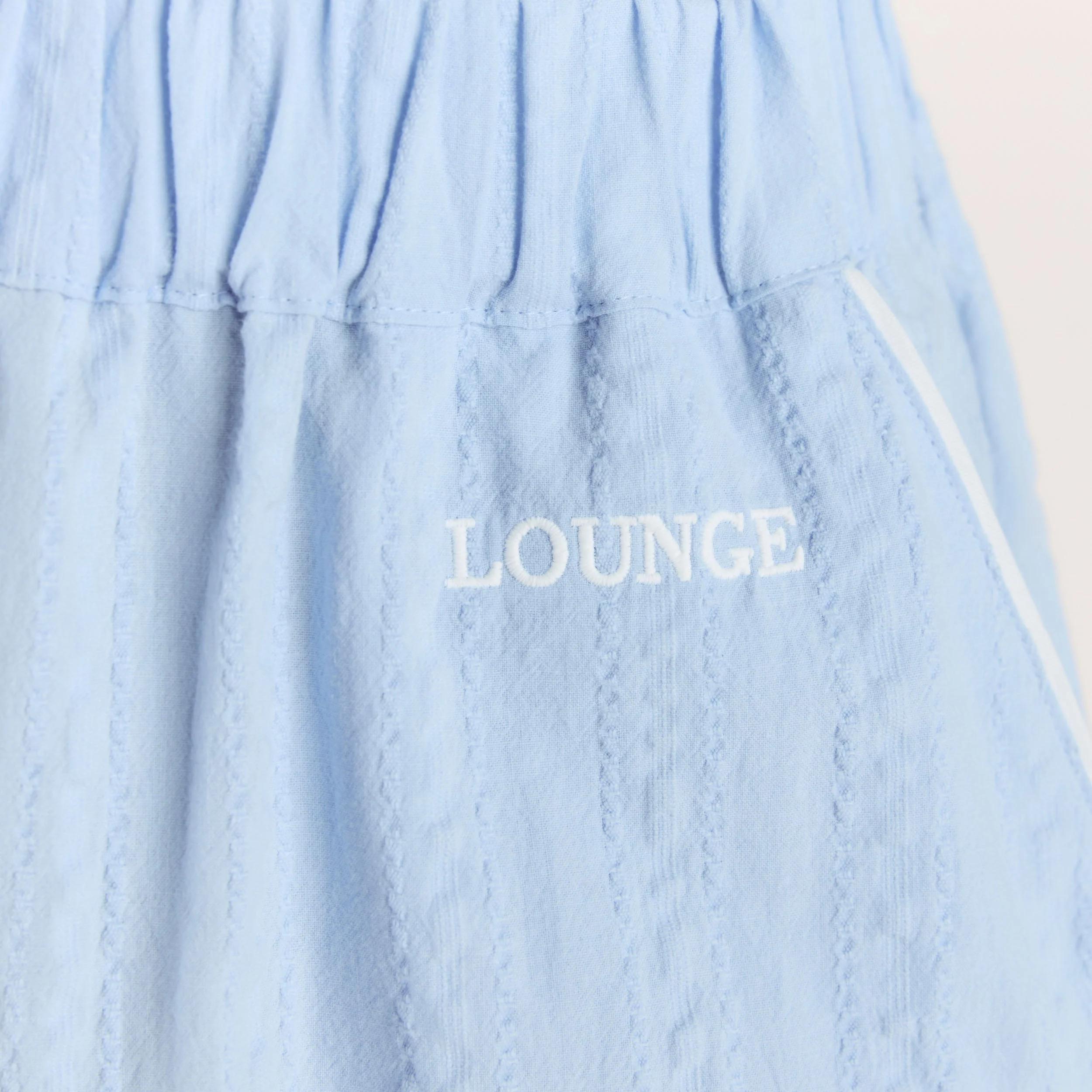 Textured Cotton Pyjama Bottoms - Blue - Image 4
