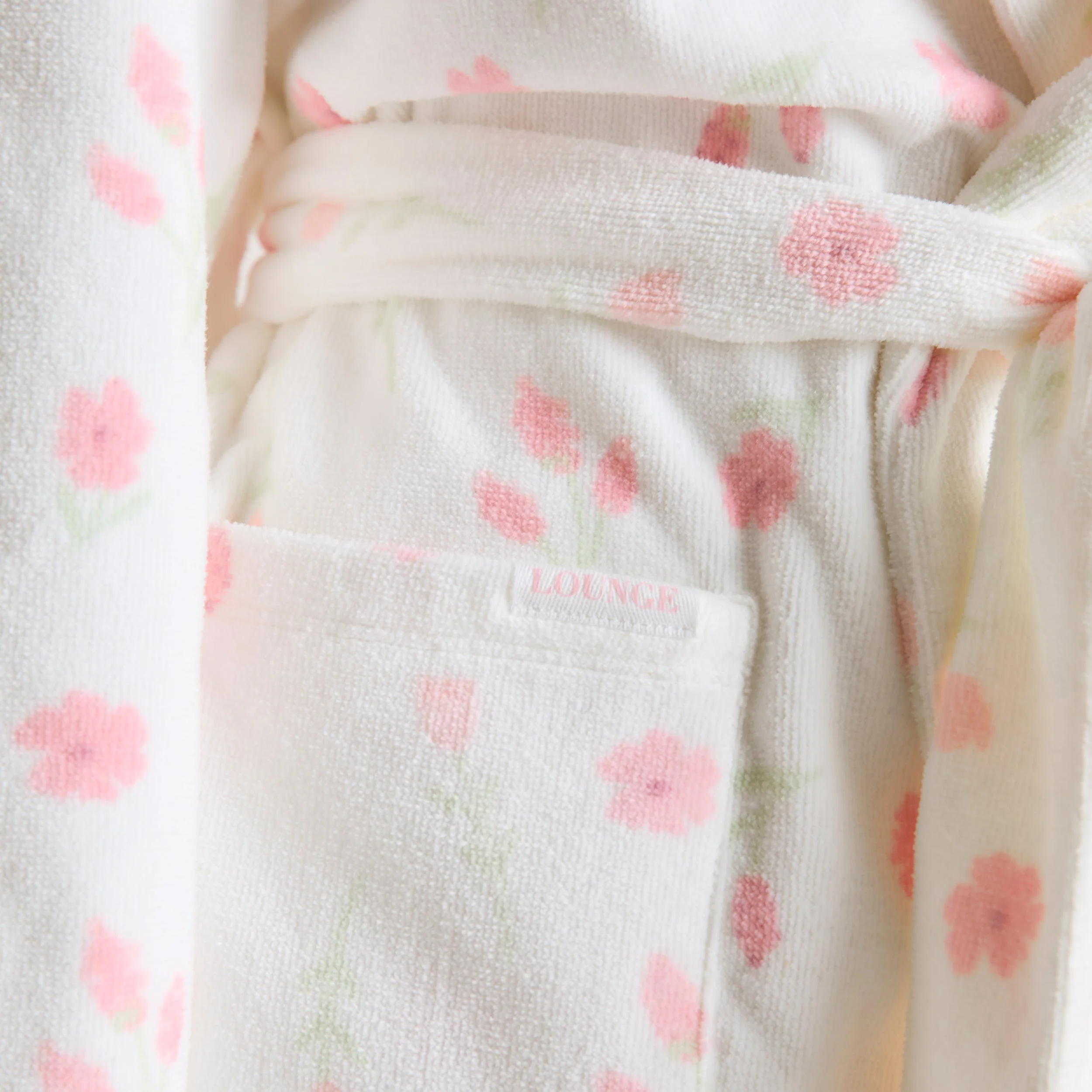 Towelling Bathrobe - Floral Print - Image 4