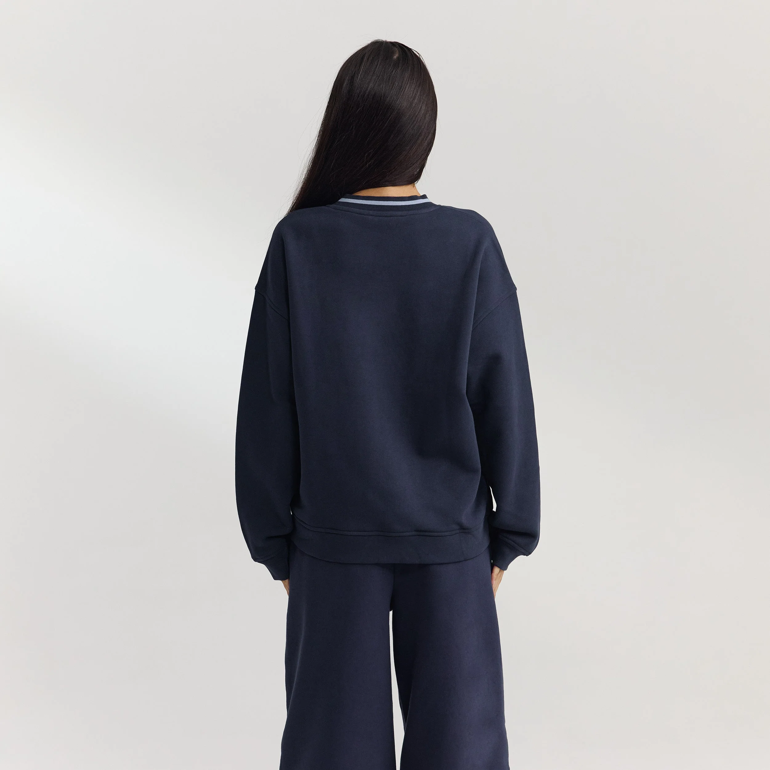 V-Neck Jumper - Dark Blue - Image 6