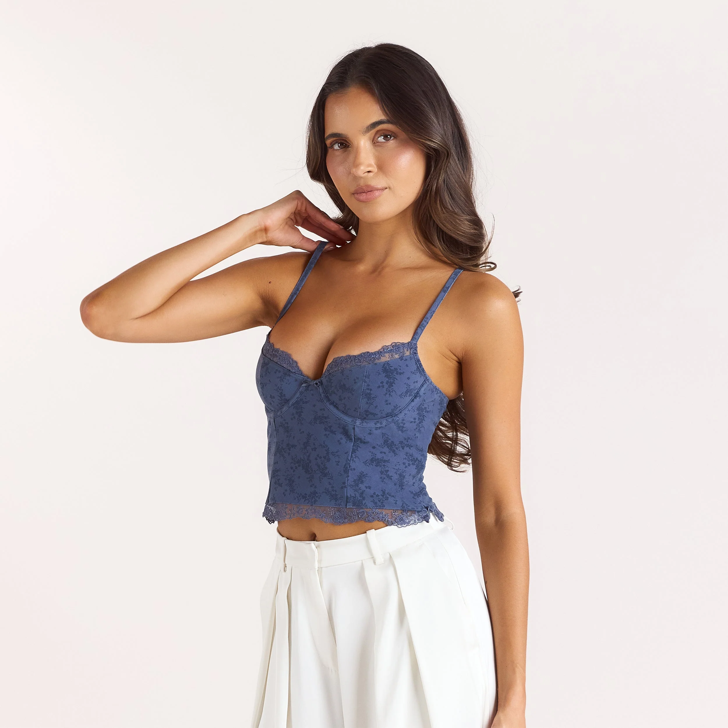Wired Cami Top - Navy - Image 3